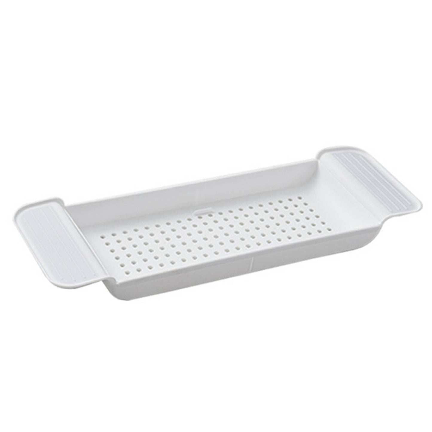 Bathtub Tray Stable Placement Expandable Plastic Material Draining Design Bath Caddy Tub Table for Bathroom White