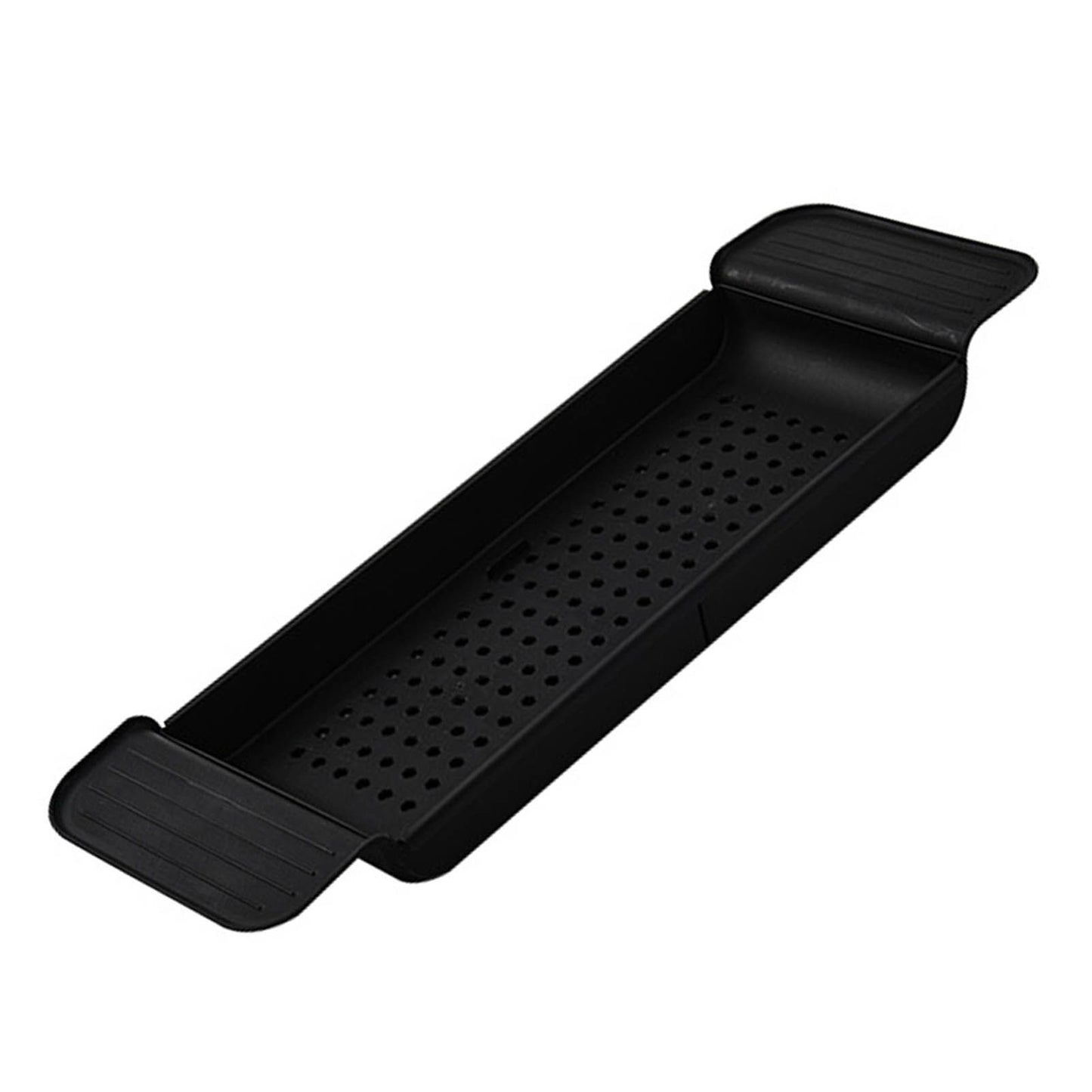 Bathtub Tray Stable Placement Expandable Plastic Material Draining Design Bath Caddy Tub Table for Bathroom Black