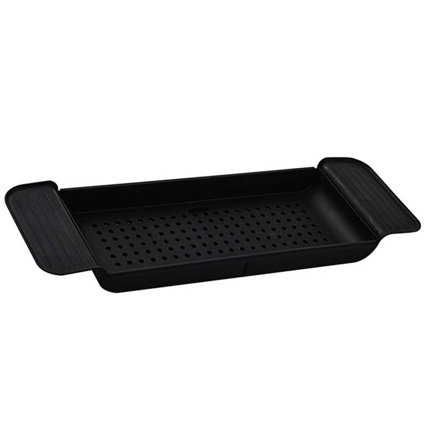 Bathtub Tray Stable Placement Expandable Plastic Material Draining Design Bath Caddy Tub Table for Bathroom Black
