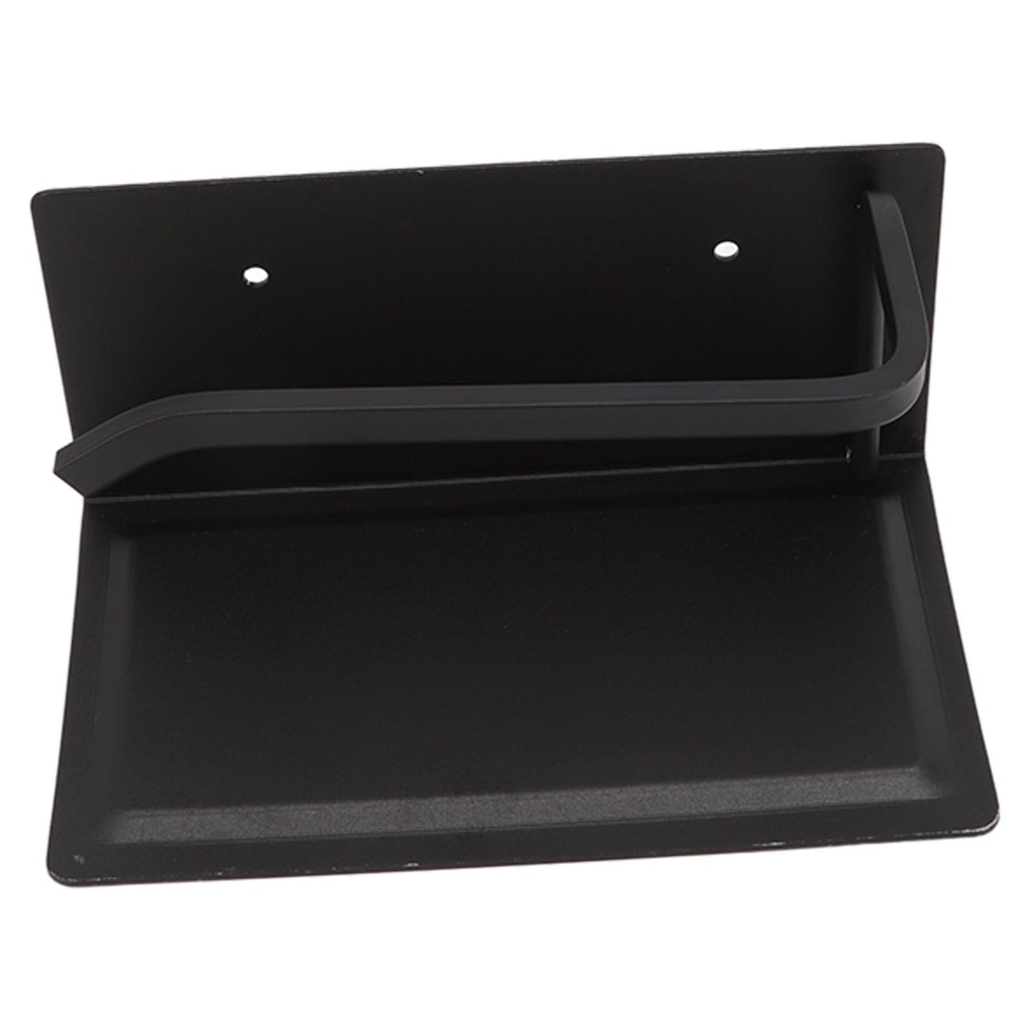 Wall Mounted Tissue Holder Toilet Tissue Bracket Bathroom Paper Roll Hanger with Phone Shelf Black