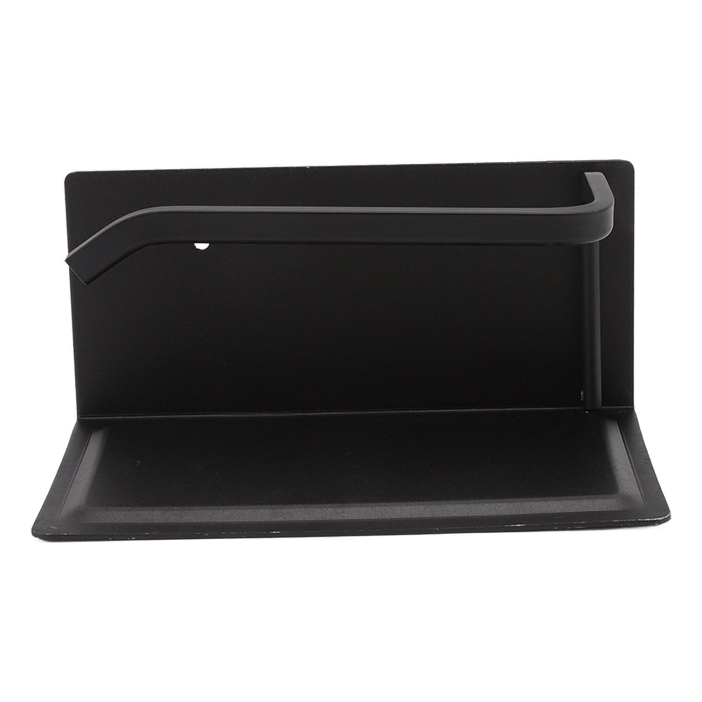 Wall Mounted Tissue Holder Toilet Tissue Bracket Bathroom Paper Roll Hanger with Phone Shelf Black