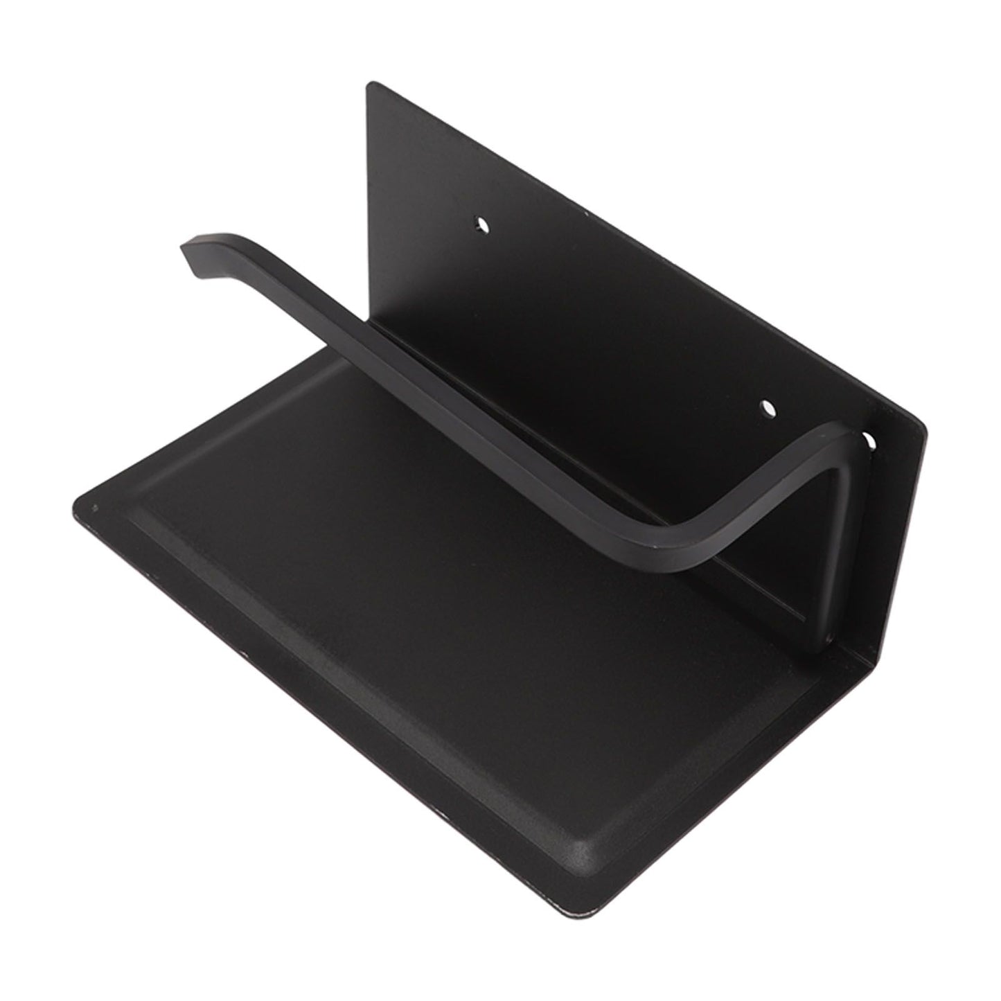 Wall Mounted Tissue Holder Toilet Tissue Bracket Bathroom Paper Roll Hanger with Phone Shelf Black