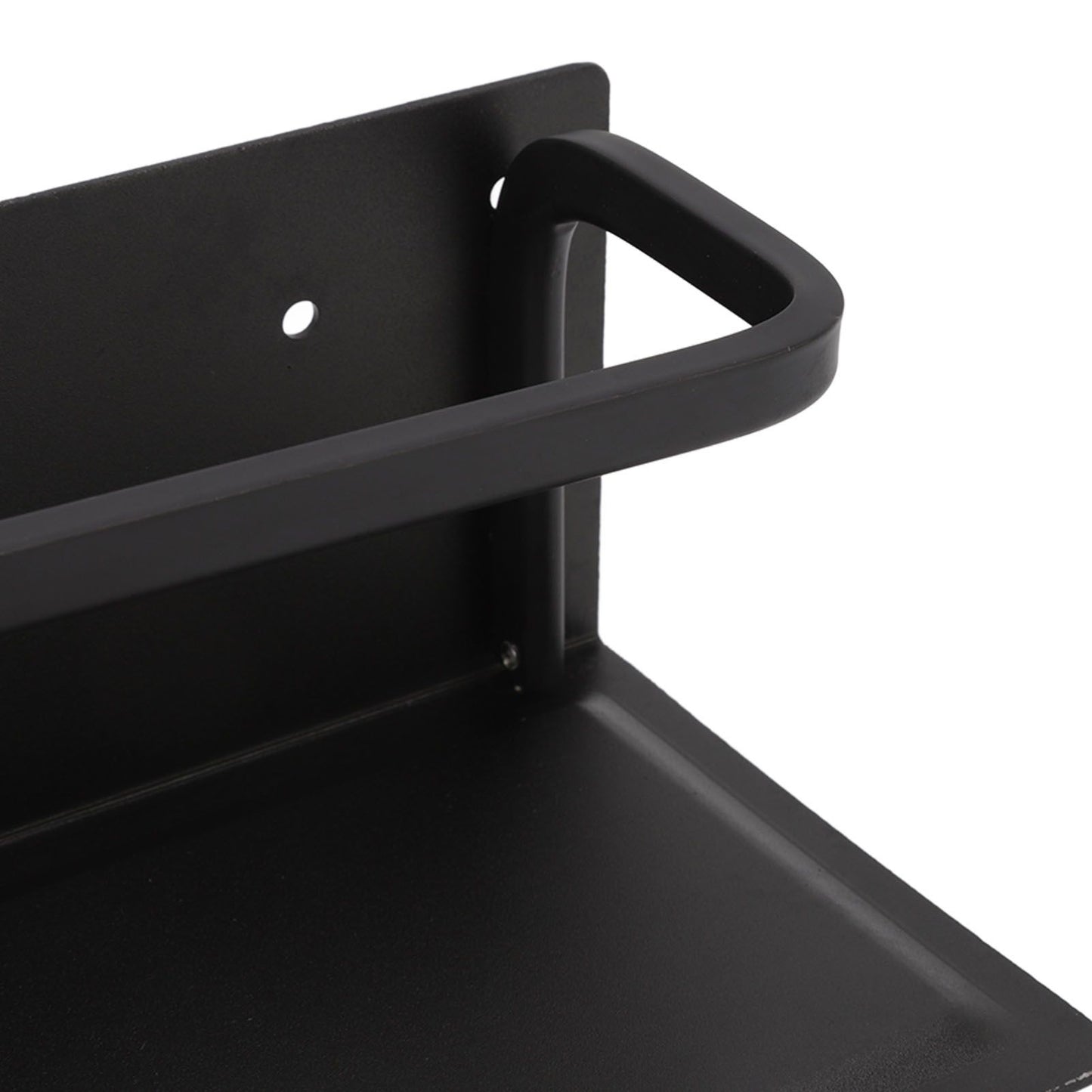 Wall Mounted Tissue Holder Toilet Tissue Bracket Bathroom Paper Roll Hanger with Phone Shelf Black