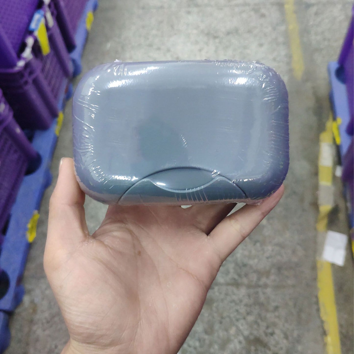 Soap Container Waterproof Washable Grey Portable Soap Case with Lock for Home Ourdoor Travelling