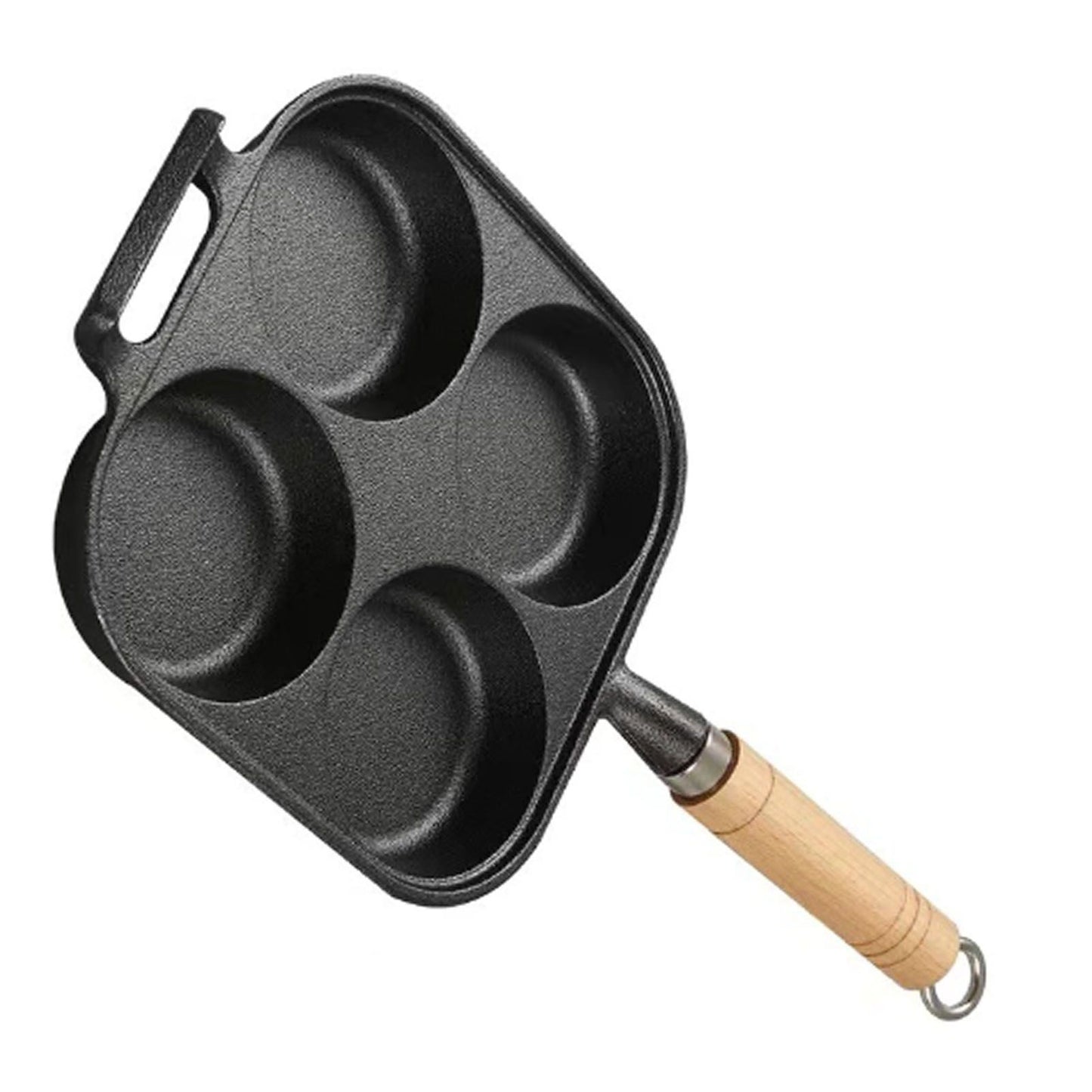 Frying Pan Deepened Non Stick With Spatula Oil Brush Four Hole Frying Pot For Breakfast Pancake