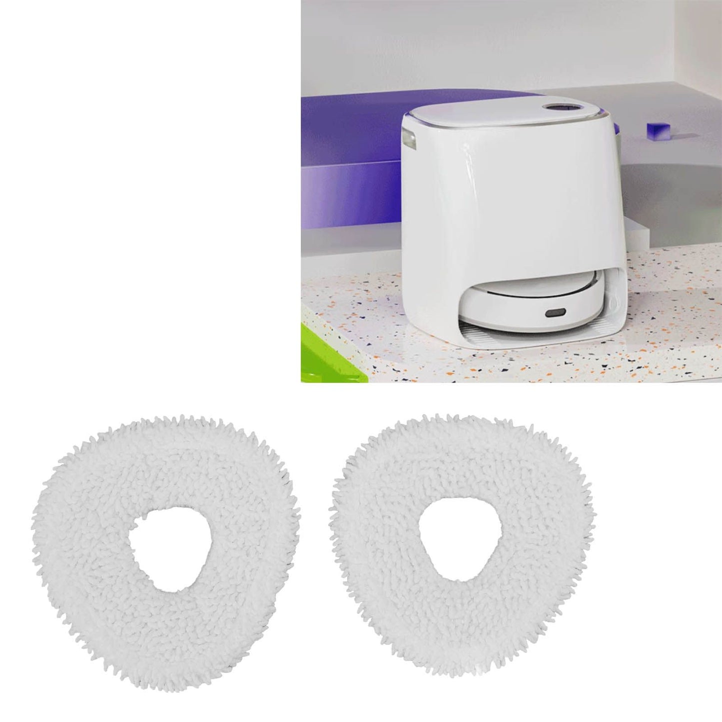 4 Pcs Mop Cloth for J3 Robot Vacuum Cleaner Accessories Resuable Household Cleaning Mopping Cloth