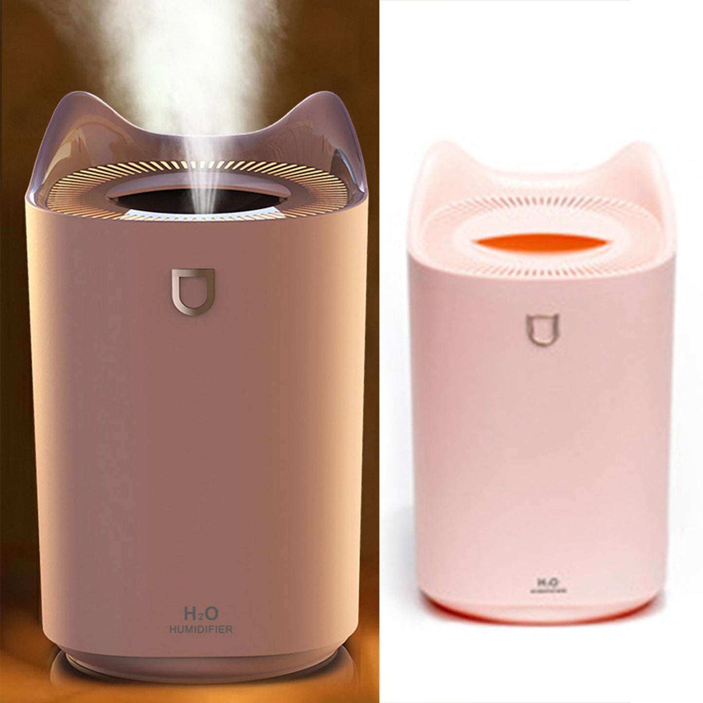 2L Air Humidifier USB Deep Hydration Fine Spout Multifunction Desk Humidifier Ambient Light for Office Pink