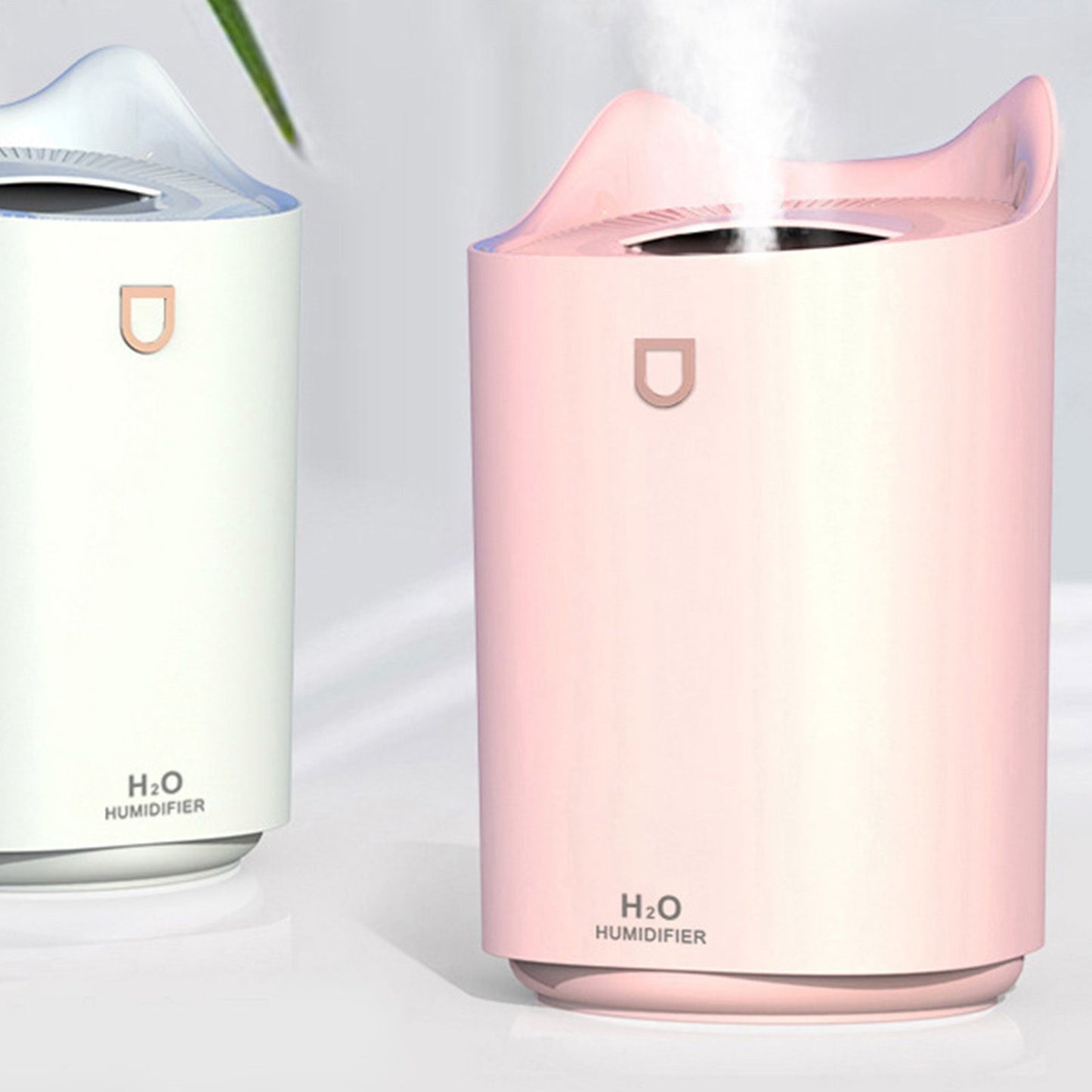 2L Air Humidifier USB Deep Hydration Fine Spout Multifunction Desk Humidifier Ambient Light for Office Pink