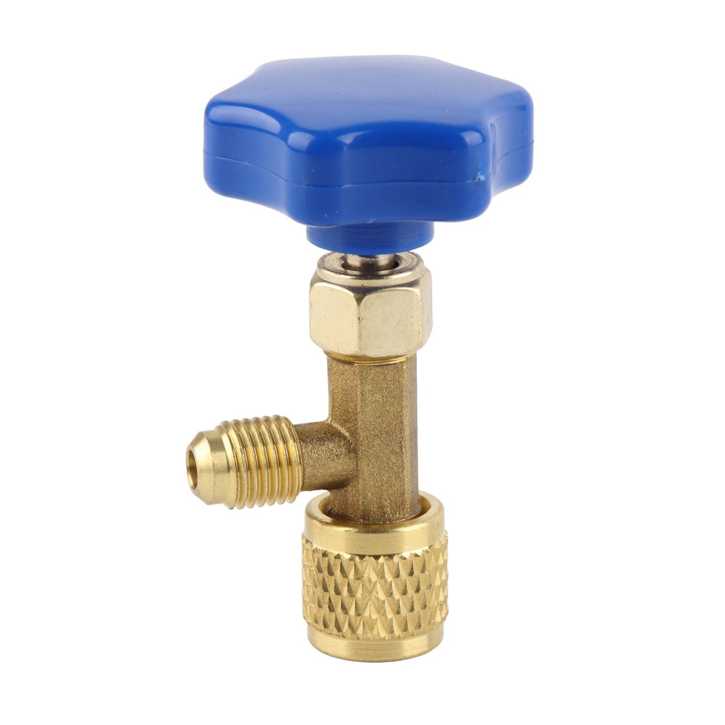 Universal Refrigerant Safety Valve Brass 1cm Diameter Cylinder Valve Replacement for Home Air Conditioner Yellow