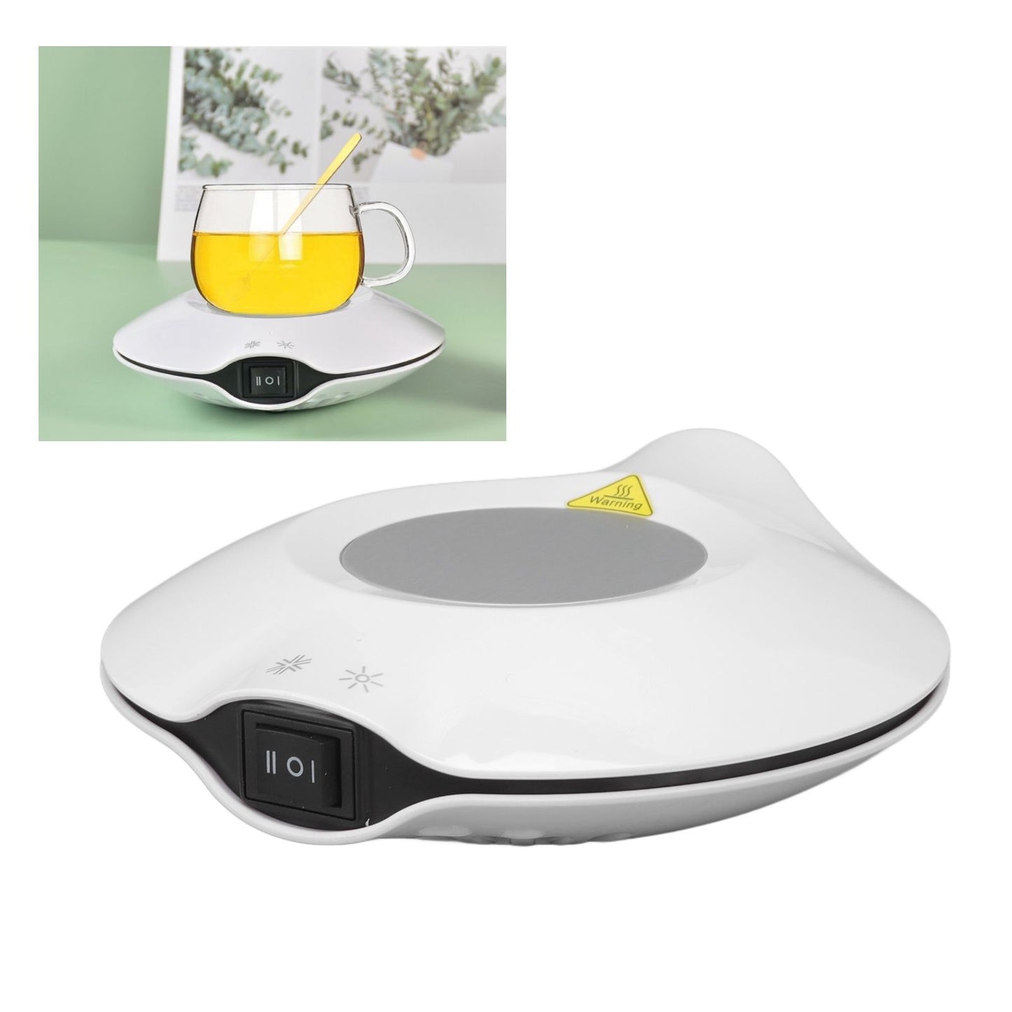 Coffee Warmer Constant Temperature Coasters Cooling Heating USB Warmer Cooler for Milk Tea Coffee Mug White