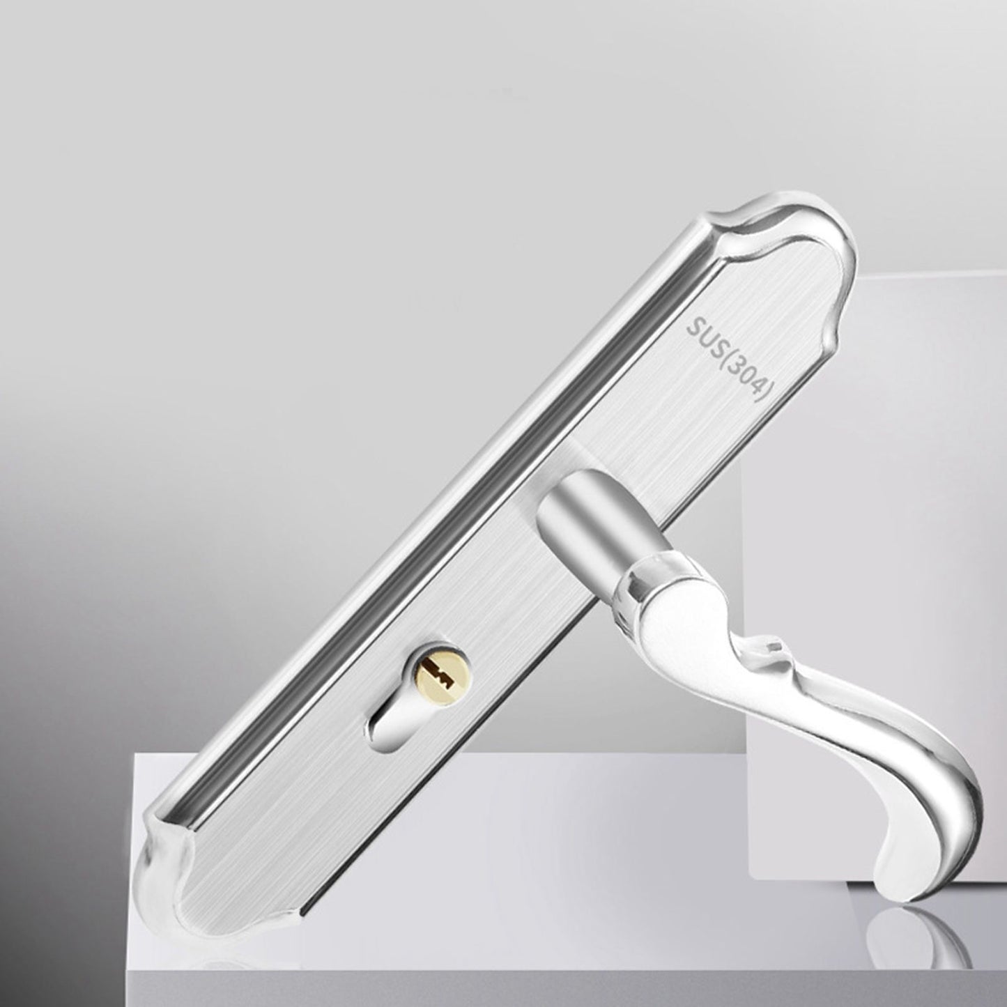 Stainless Steel Handle Door Lock Mechanical Magnetic Security Entry Lever Lock for Bedroom Hotel Balcony