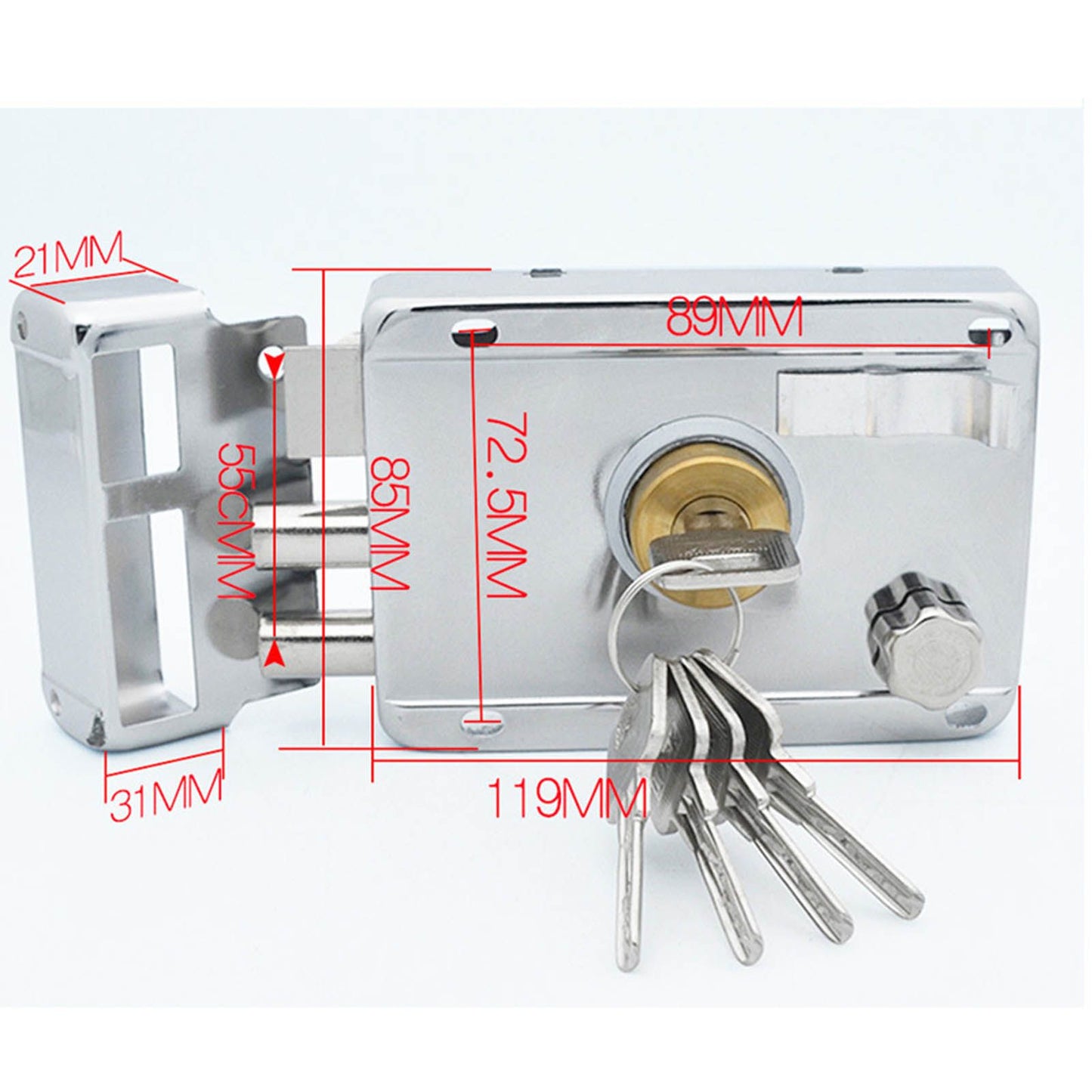 Household Lock Exterior Door Padlocks Gate Insurance Household Lock Kit Vintage Style with Deadbolt Cylinder Key Right Open