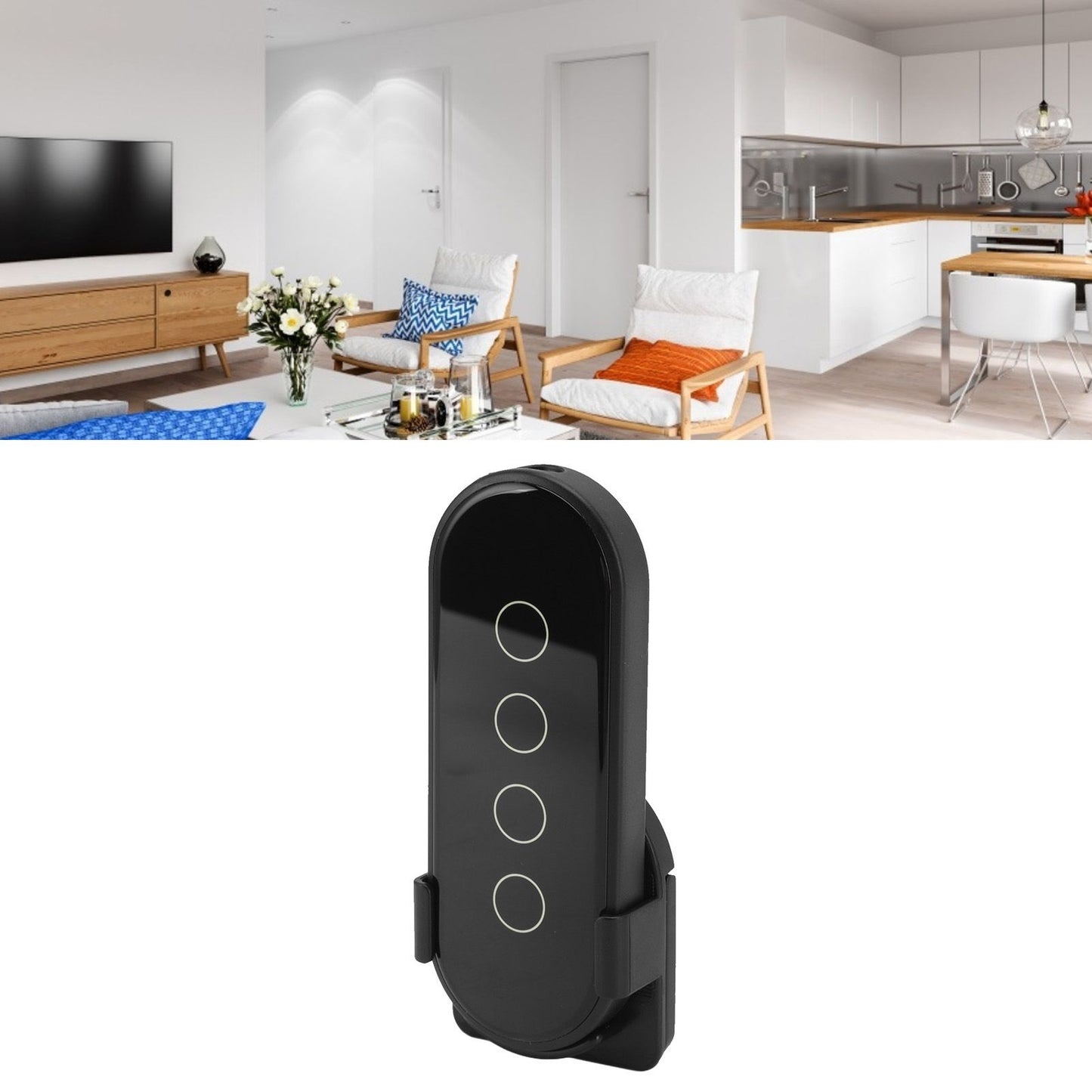 Wifi Wireless Smart Button for ZigBee for TUYA 4 Buttons 3 Way Remote Control for Home Black