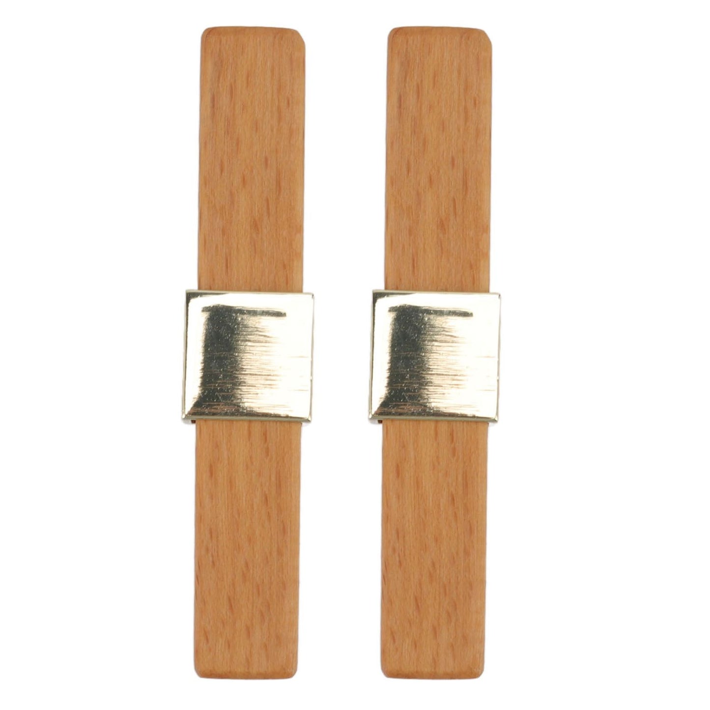 2 Pcs Wooden Cabinet Pulls Single Hole Door Pull Handle Knobs For Kitchen Drawer Cupboard Closet Golden