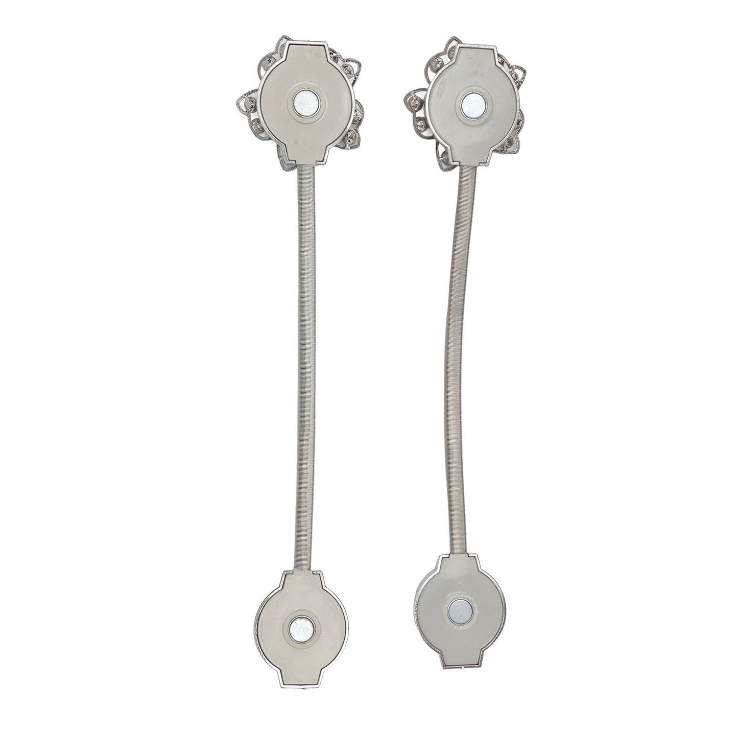 2Pcs Magnetic Curtain Tiebacks Stretchy Sparkling Crystal Flower Curtain Buckle Clips Stainless Wire Curtain Bind