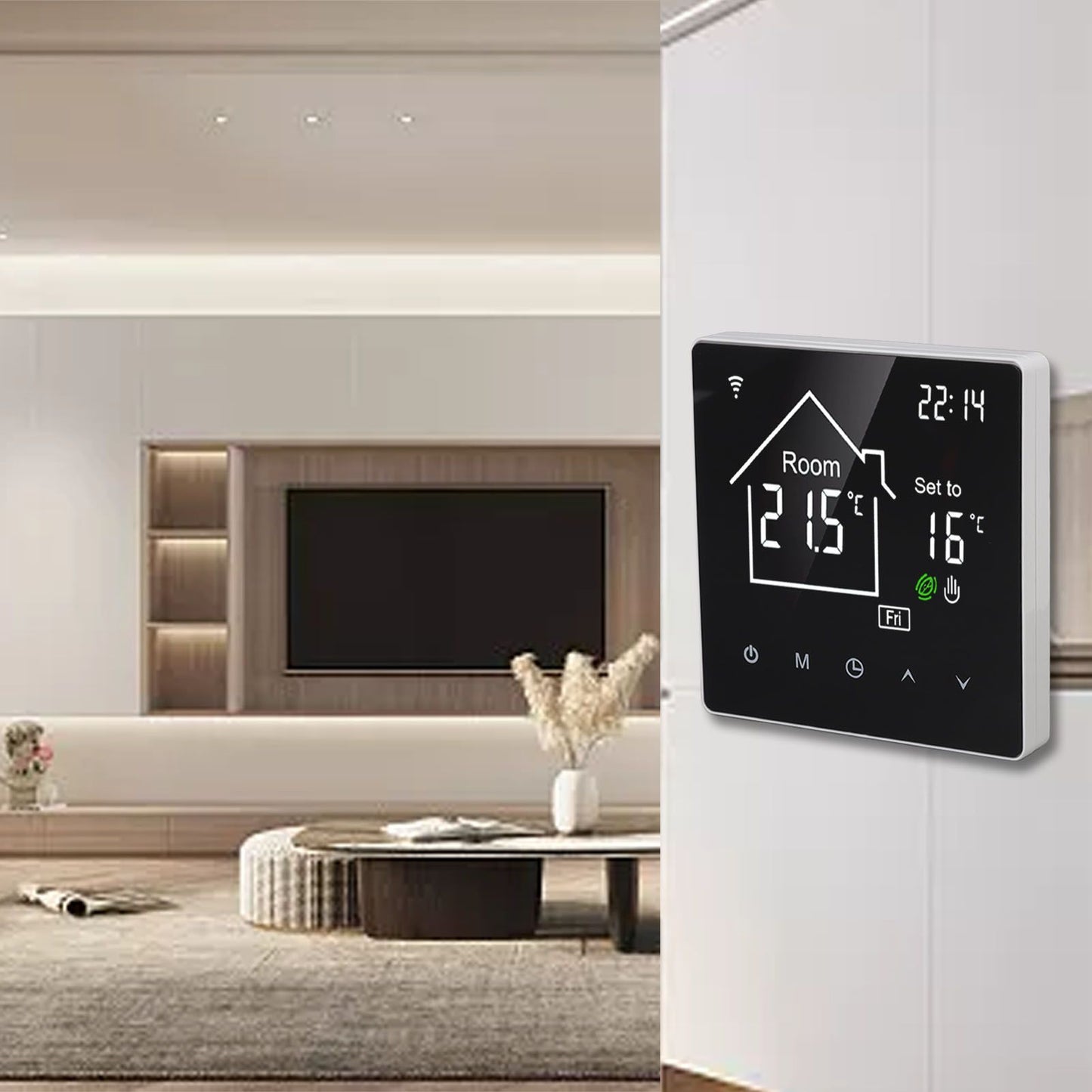 Smart Thermostat 86 Type LCD Touch Screen 7 Day Programmable Modes Digital Thermostat for Home 90 to 240V