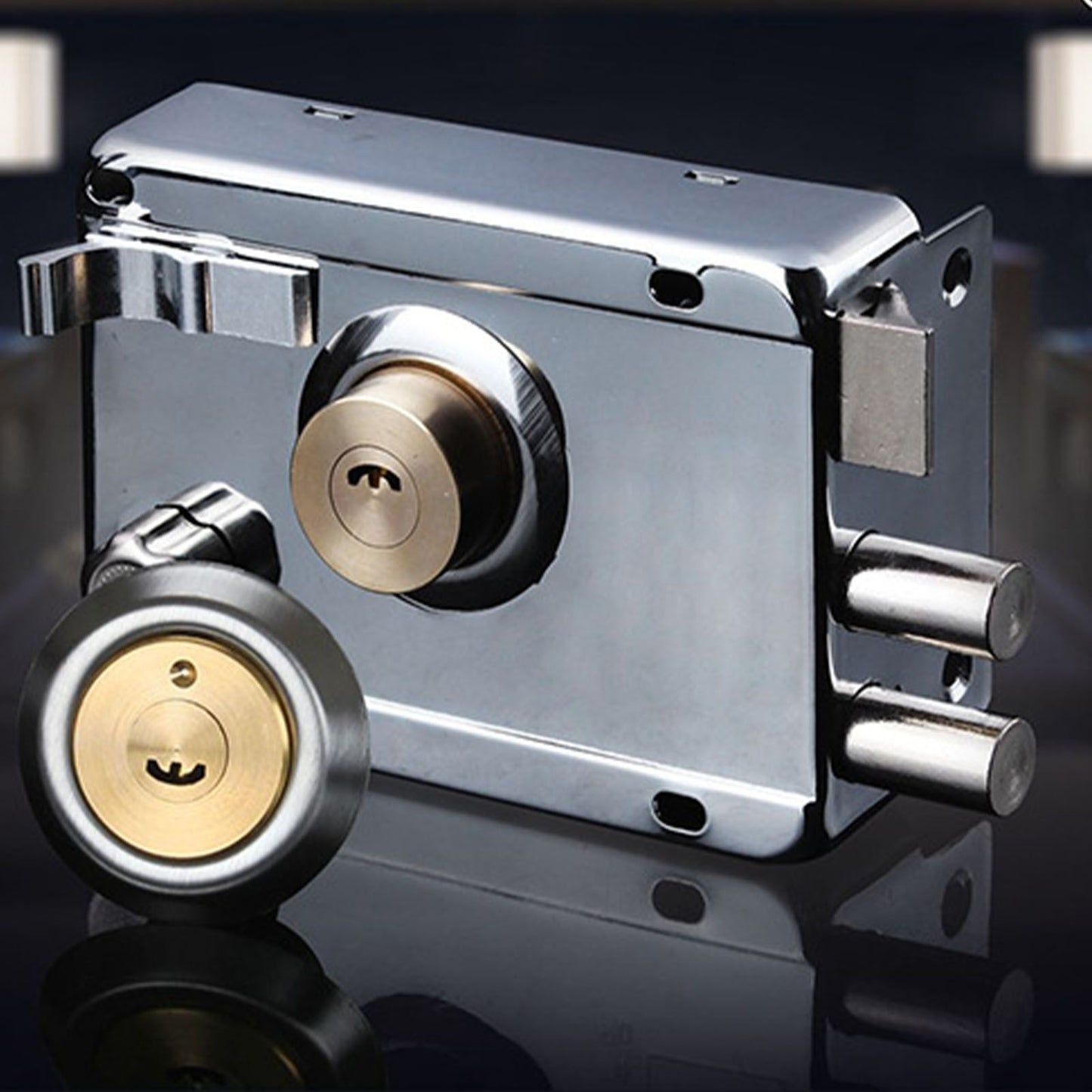 Exterior Gate Lock Stainless Steel Copper Lock Core Left Open with Edge Security Prevent Theft Old Gate Lock