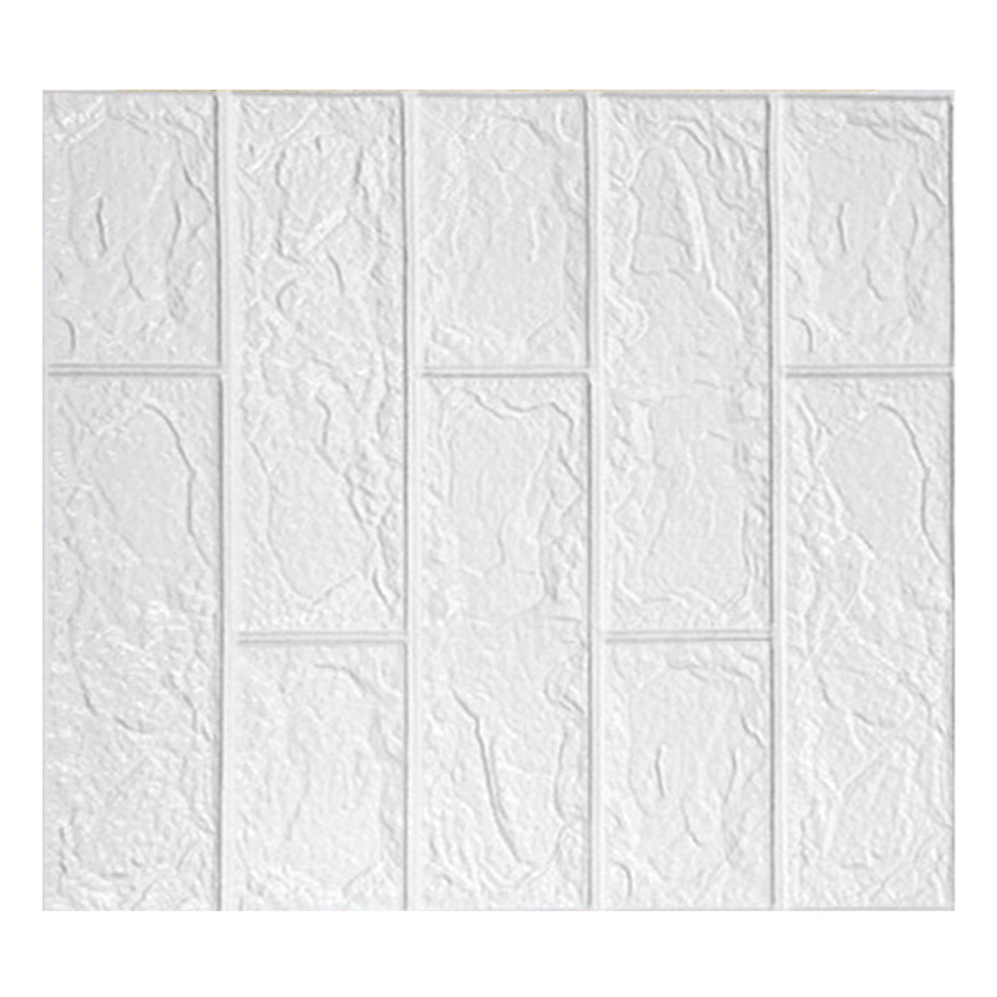 3D Wallpaper Self Adhesive Waterproof Cuttable Odorless Faux Brick Wall Panel for Living Room Bedroom White 10pcs