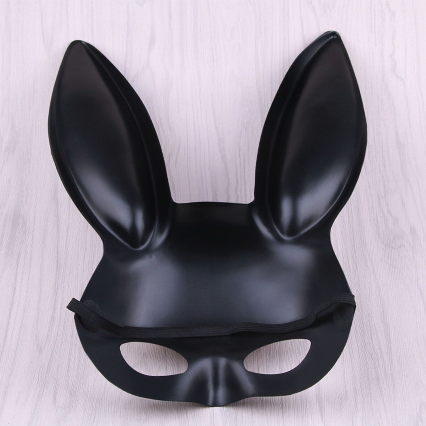 Rabbit Ears Mask Half Face Environmental Protection PVC Masquerade Mask for Parties Costume Matte Black