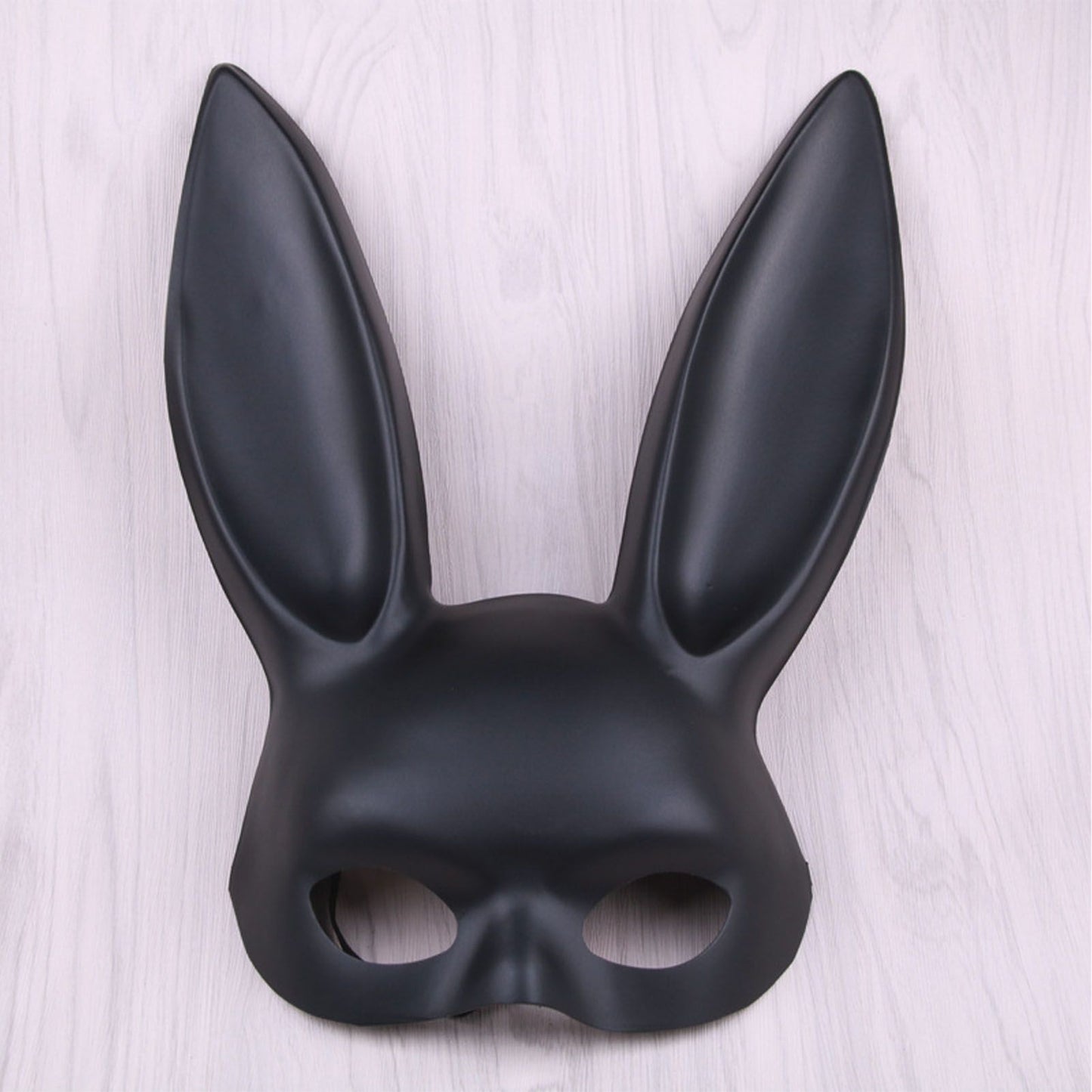 Rabbit Ears Mask Half Face Environmental Protection PVC Masquerade Mask for Parties Costume Matte Black