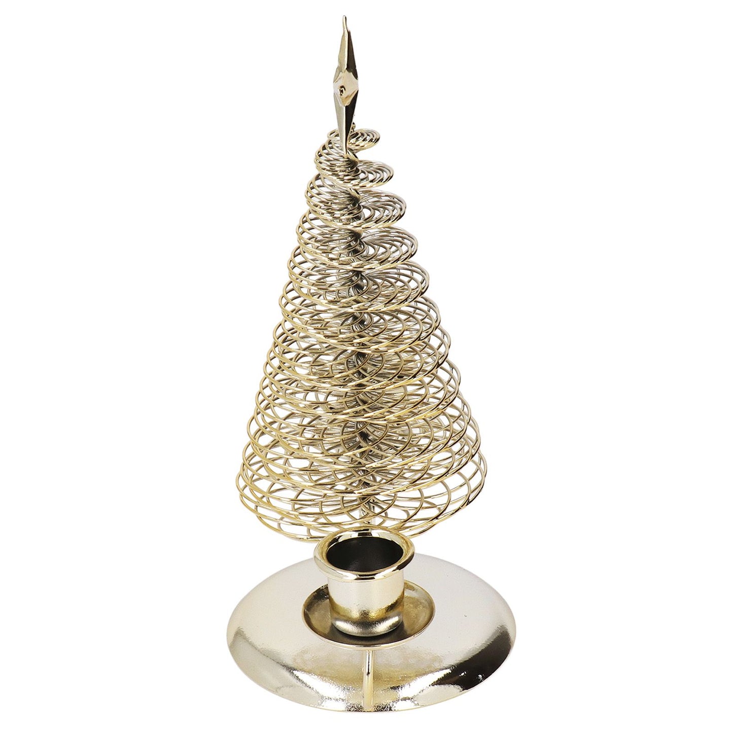 Candlestick Ornaments European Metal Christmas Tree Shape Wax Candle Holder Home Decoration Double Holder Gold