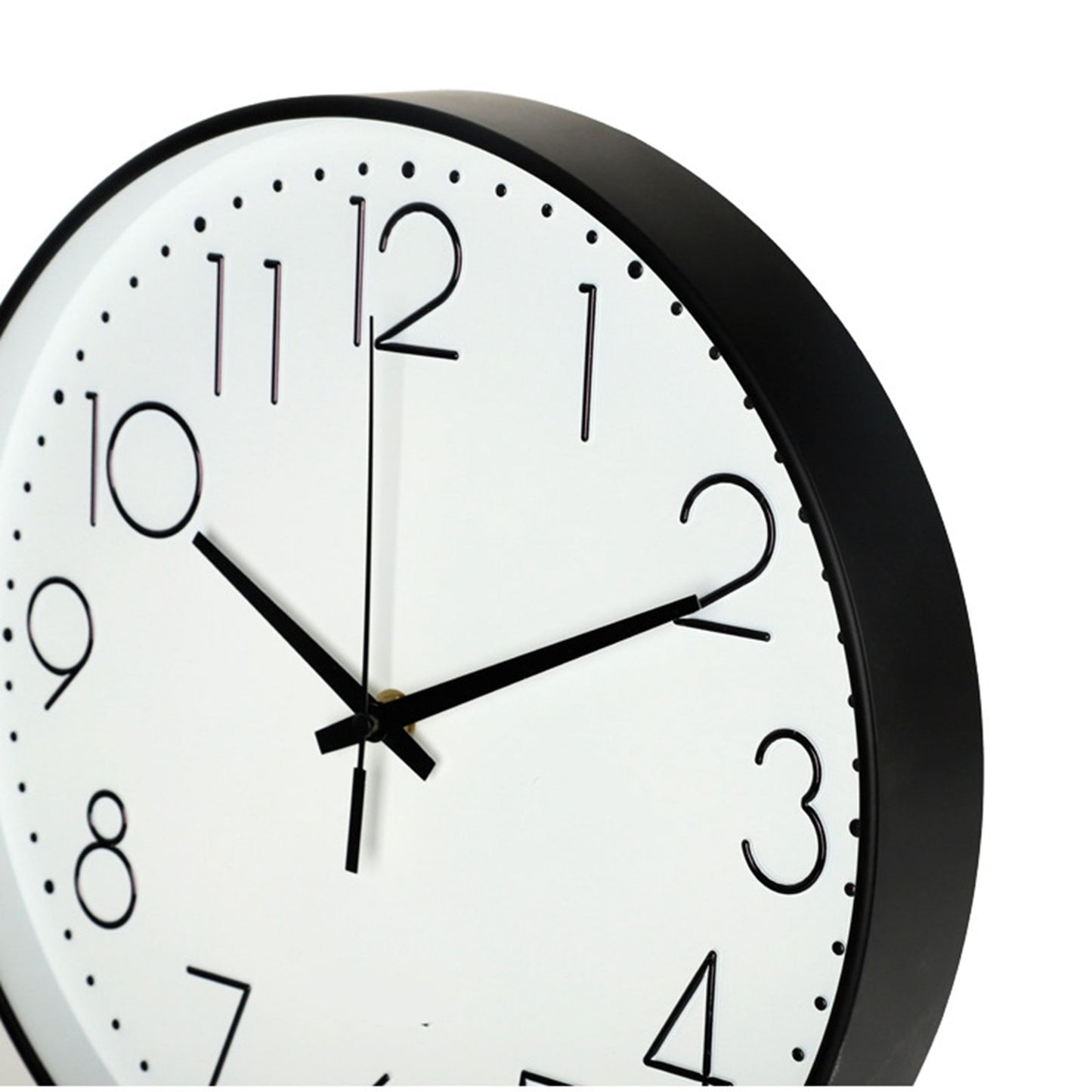 8 Inch Silent Wall Clock Non Ticking Decorative Easy to Read Round Wall Clock for Home Livingroom Black Frame White Bootom Black Word