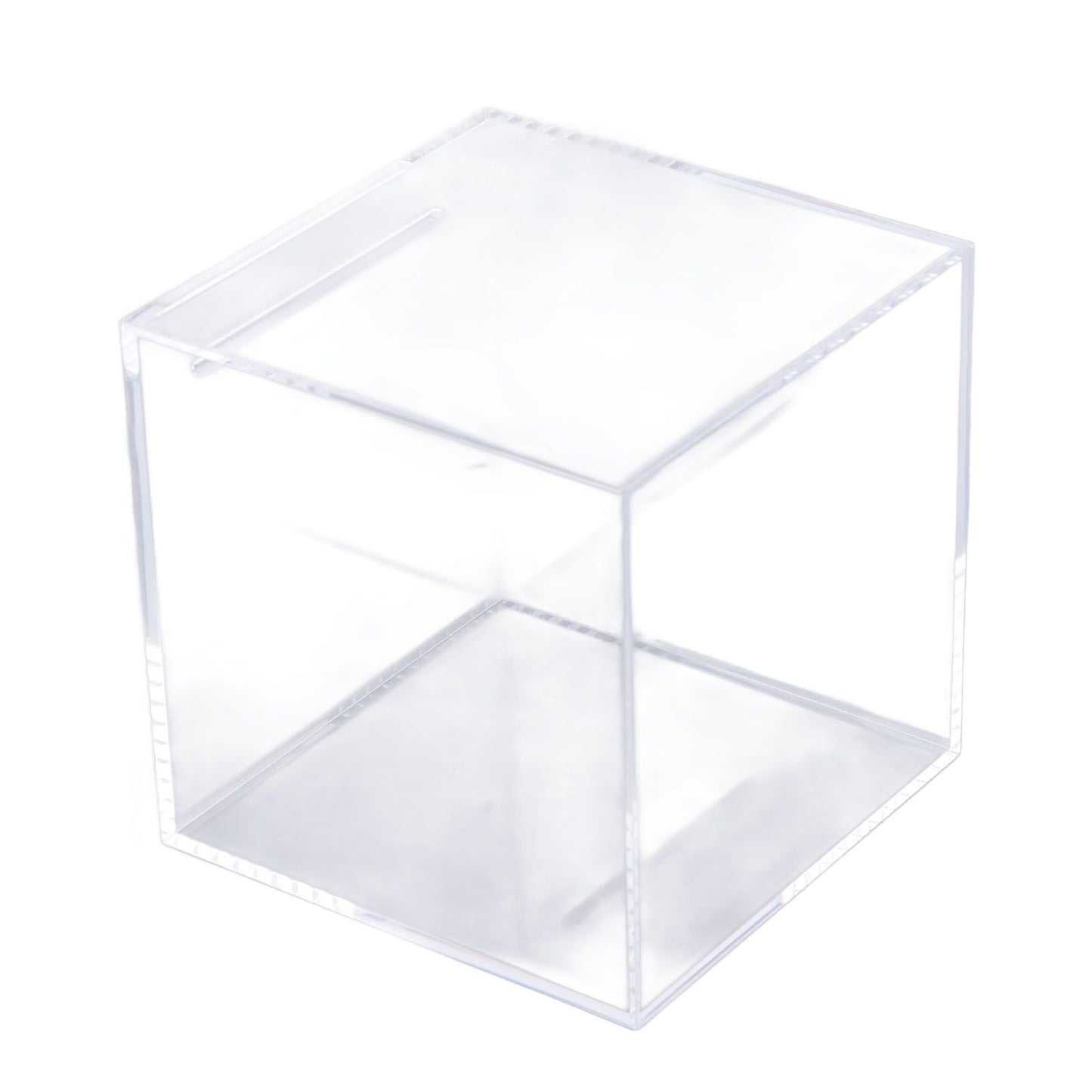 12cm Piggy Bank Acrylic Clear Dustproof Cube Money Boxes Storage Money Saving Box