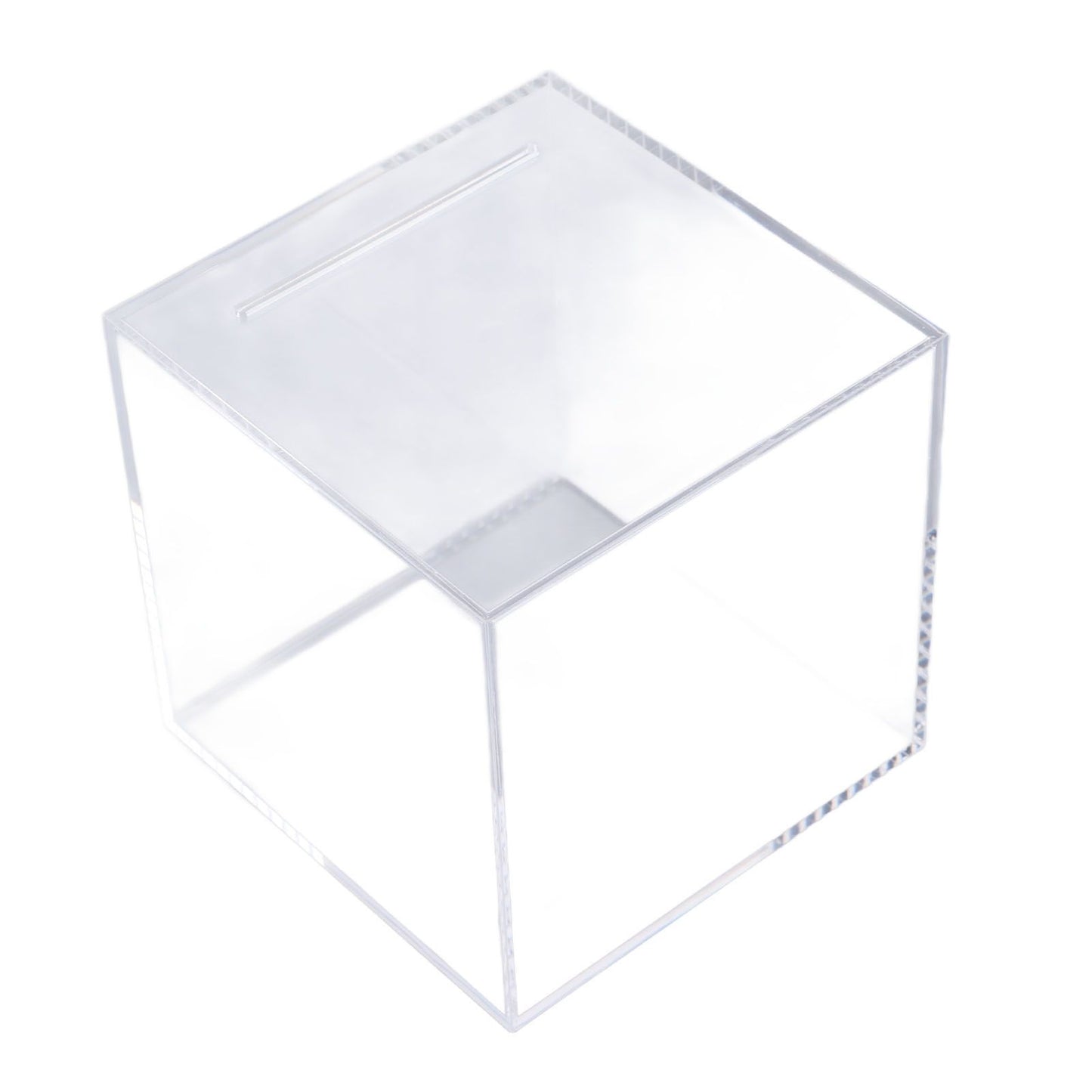 12cm Piggy Bank Acrylic Clear Dustproof Cube Money Boxes Storage Money Saving Box