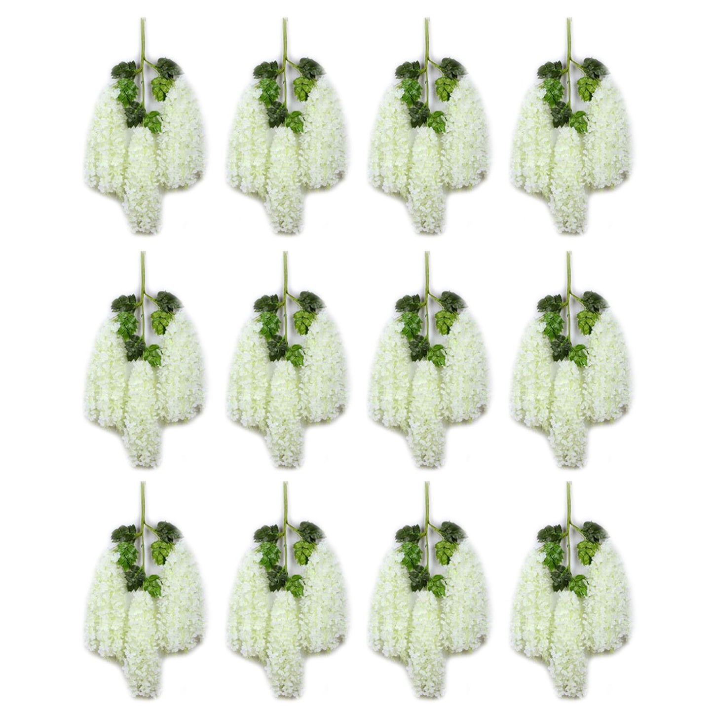 12 Pcs Artificial Wisteria Pure White Exquisite Simulated Wisteria Decoration for Weddings Outdoor Ceremonies