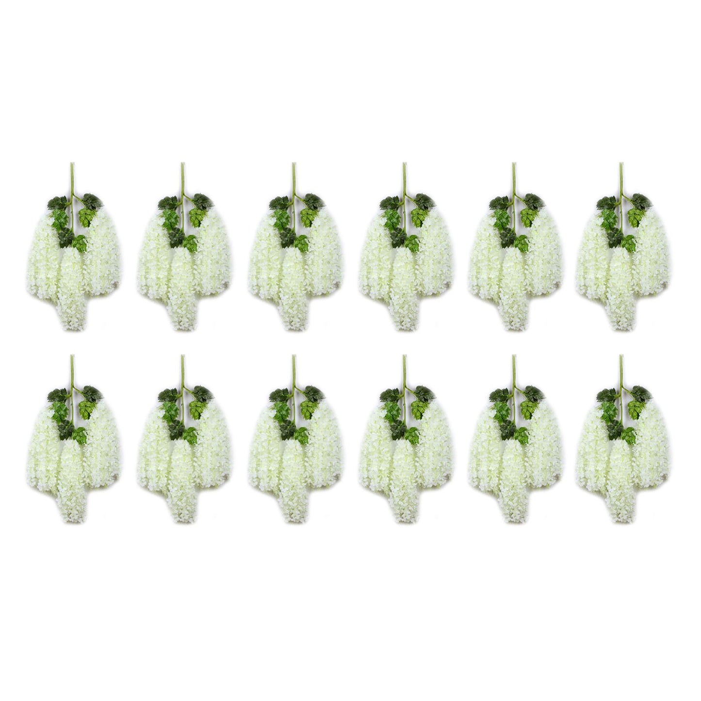 12 Pcs Artificial Wisteria Pure White Exquisite Simulated Wisteria Decoration for Weddings Outdoor Ceremonies