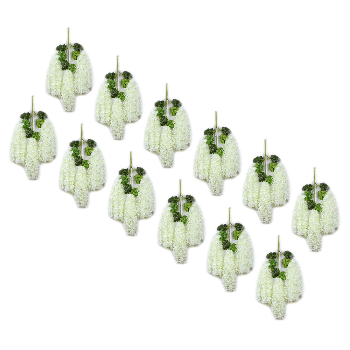 12 Pcs Artificial Wisteria Pure White Exquisite Simulated Wisteria Decoration for Weddings Outdoor Ceremonies