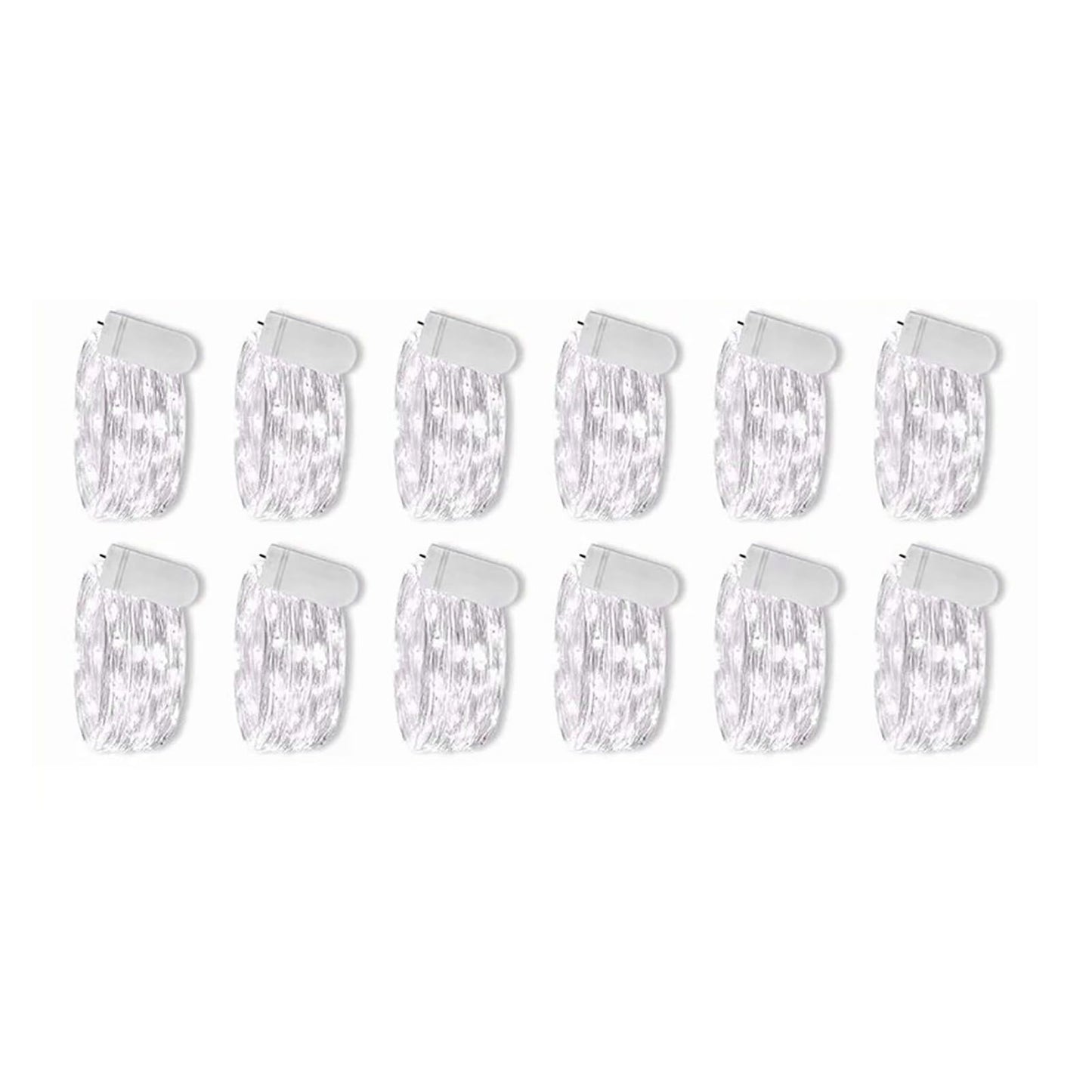 12PCS 0.03W Button String Lights Cold White Light 20 LED 3V Flexible IP65 Waterproof for Wedding Party Bedroom