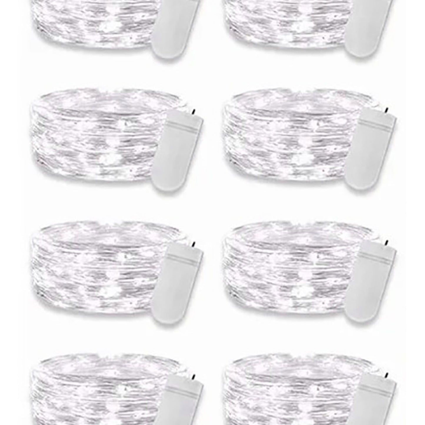 12PCS 0.03W Button String Lights Cold White Light 20 LED 3V Flexible IP65 Waterproof for Wedding Party Bedroom