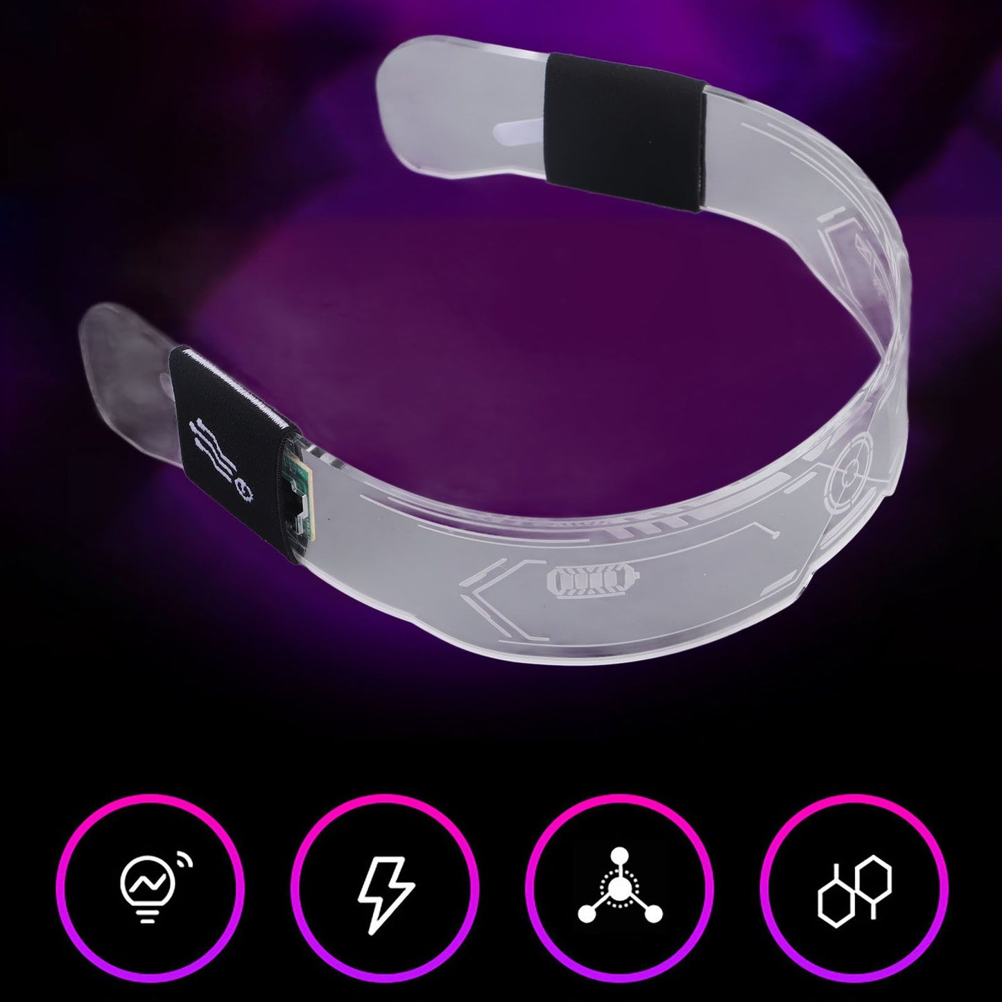 Colorful LED Luminous Glasses with 4 Flashing Modes 7 Adjustable Colors for Party Bar Music Festival Double Control