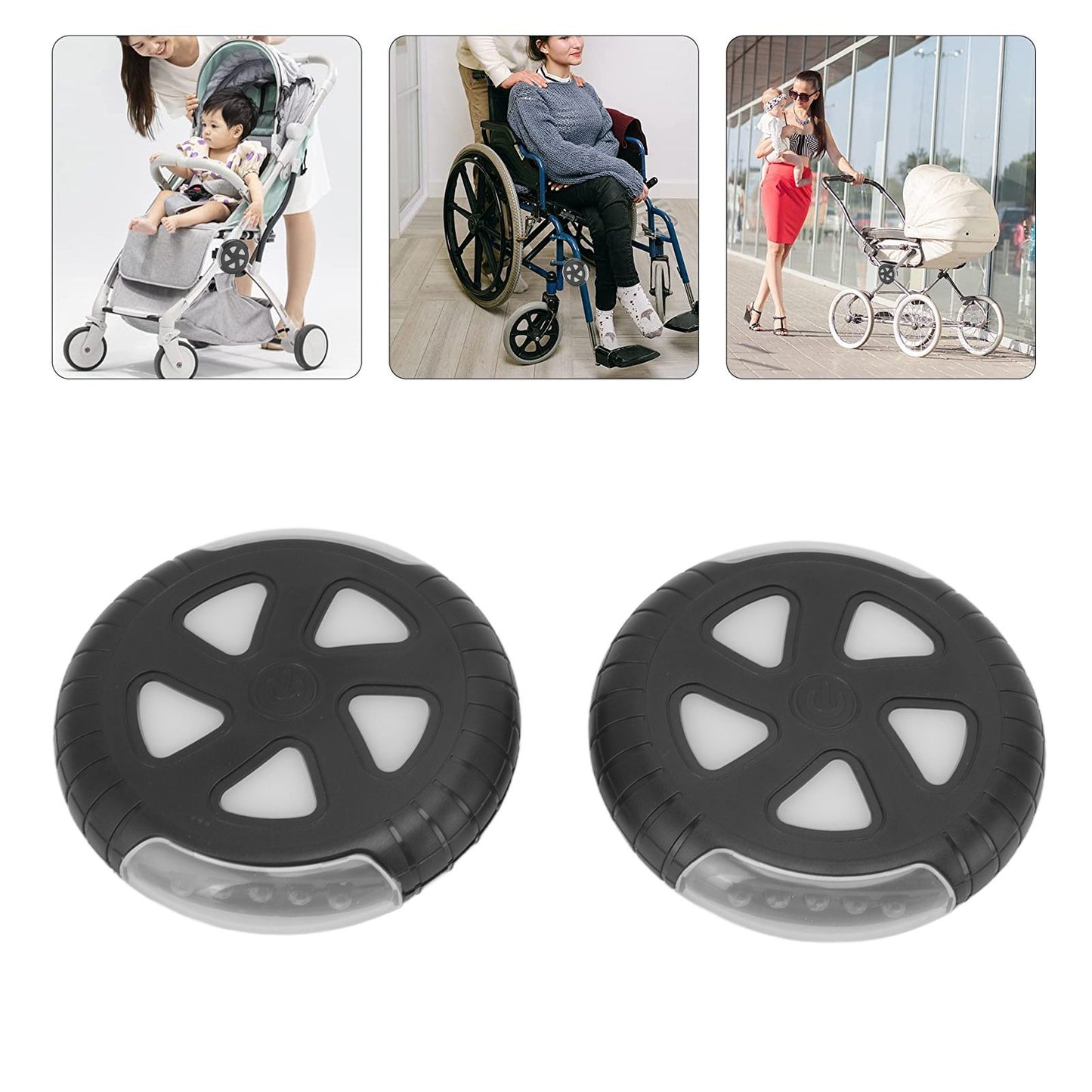 1 Pair Stroller Lights Waterproof Easy to Install LED Stroller Lights Stroller Safety Lights for Wheelchair