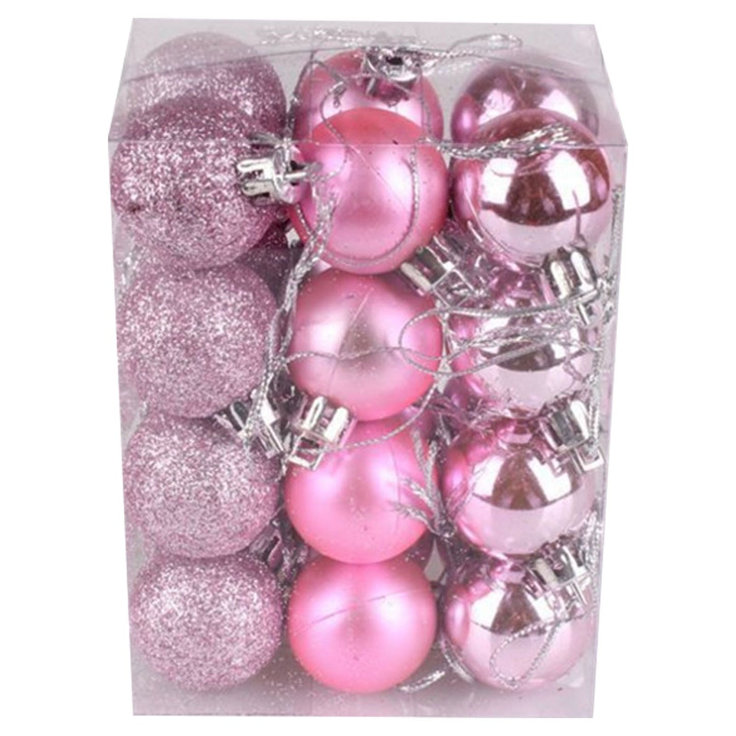 72Pcs Christmas Balls Hanging Decorative Christmas Tree Balls for Christmas Weddings Engagements Anniversaries Parties Pink