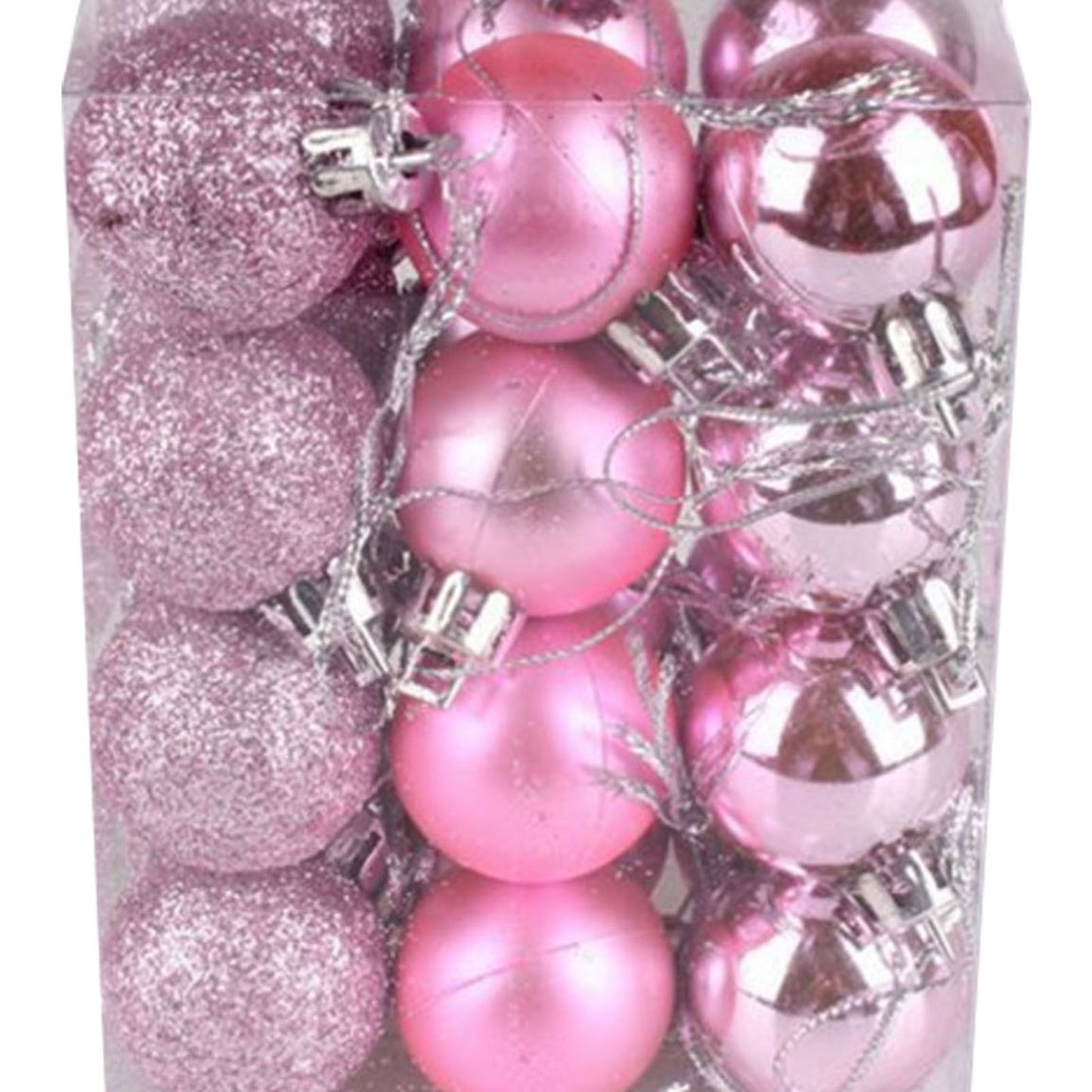 72Pcs Christmas Balls Hanging Decorative Christmas Tree Balls for Christmas Weddings Engagements Anniversaries Parties Pink