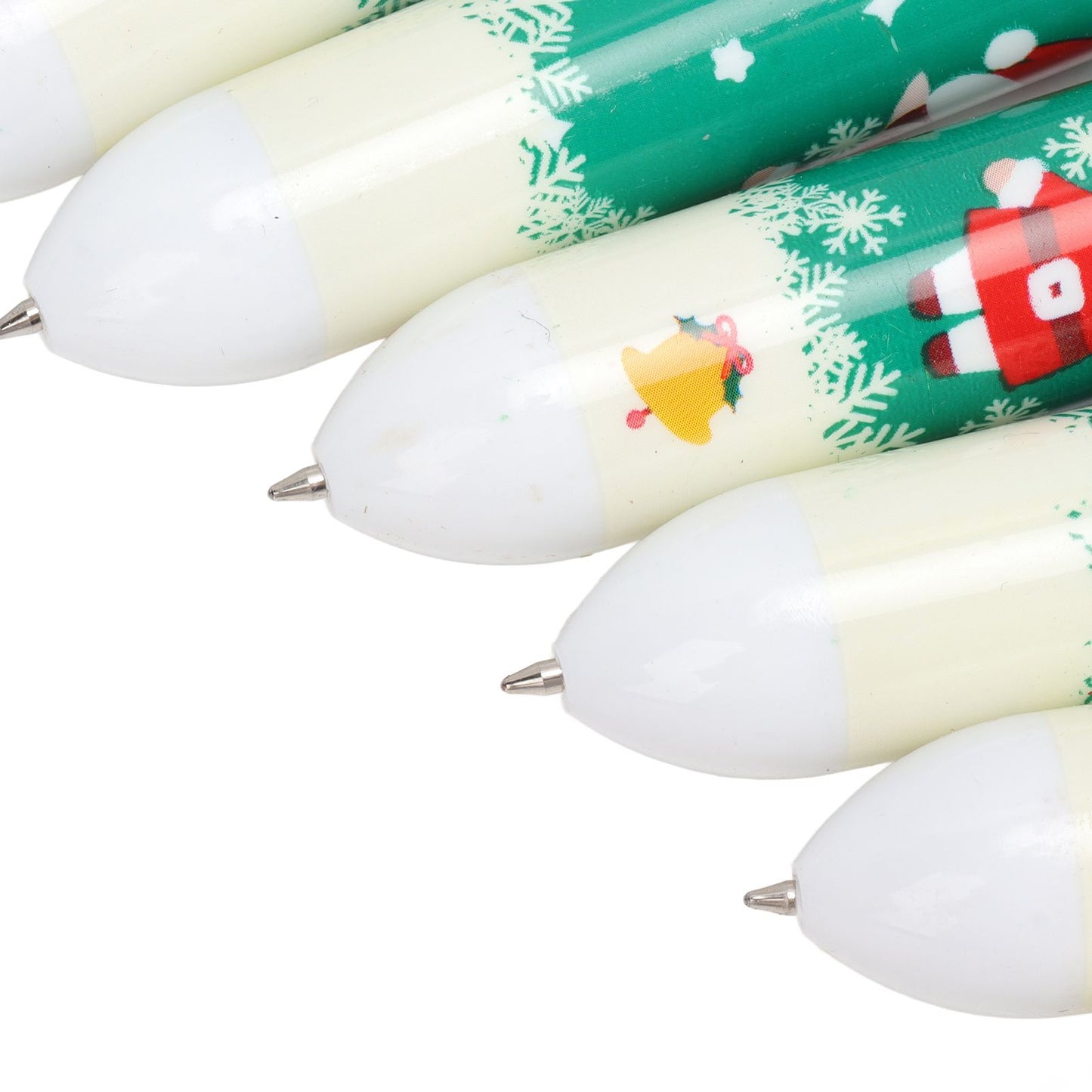 6Pcs Christmas Theme Ballpoint Pens 10 Color Cute Sequin Retractable Gift School Office Stationery Green Boy Pattern