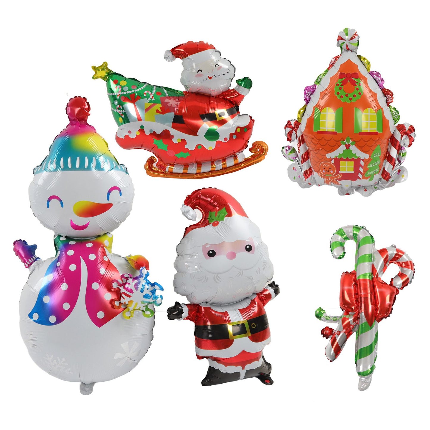 Christmas Foil Balloons Father Christmas Sleigh Father Christmas Snowman Candy House Christmas Ballons Decoration Kit