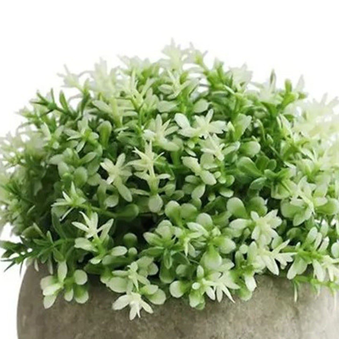 2 PCS Simulated Plant Bonsai Semicircular Ball Pulp Bonsai Desktop Green Plants Potted Ornaments White Green