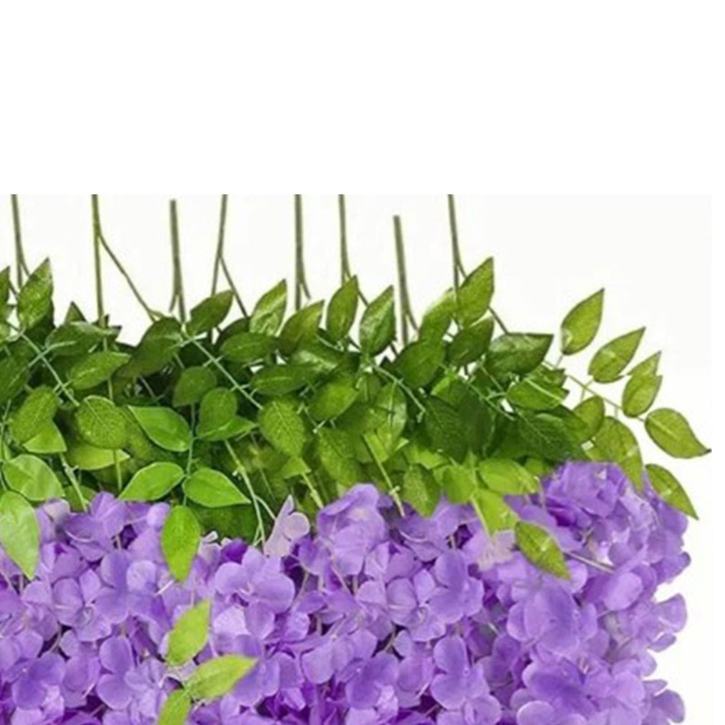 14PCS Ceiling Artificial Wisteria Flower Six Leaf Purple Blue Fake Vines Decoration for Wedding Home Ornament