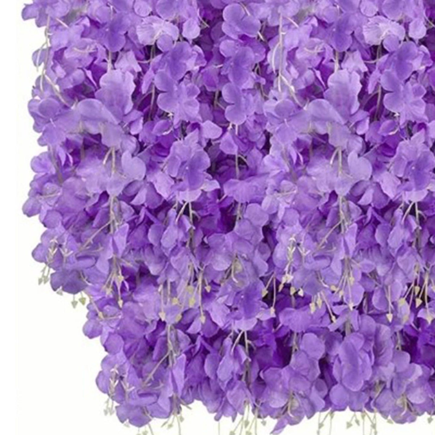 14PCS Ceiling Artificial Wisteria Flower Six Leaf Purple Blue Fake Vines Decoration for Wedding Home Ornament