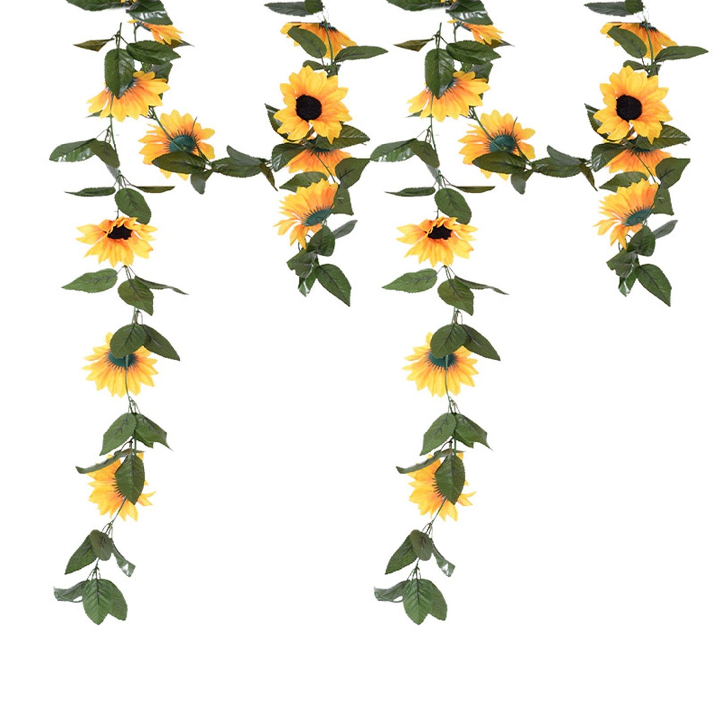 Artificial Sunflower Vines 200cm Length Lifelike Details Bright Colors Sunflower Garland for Parties Gardens Fences