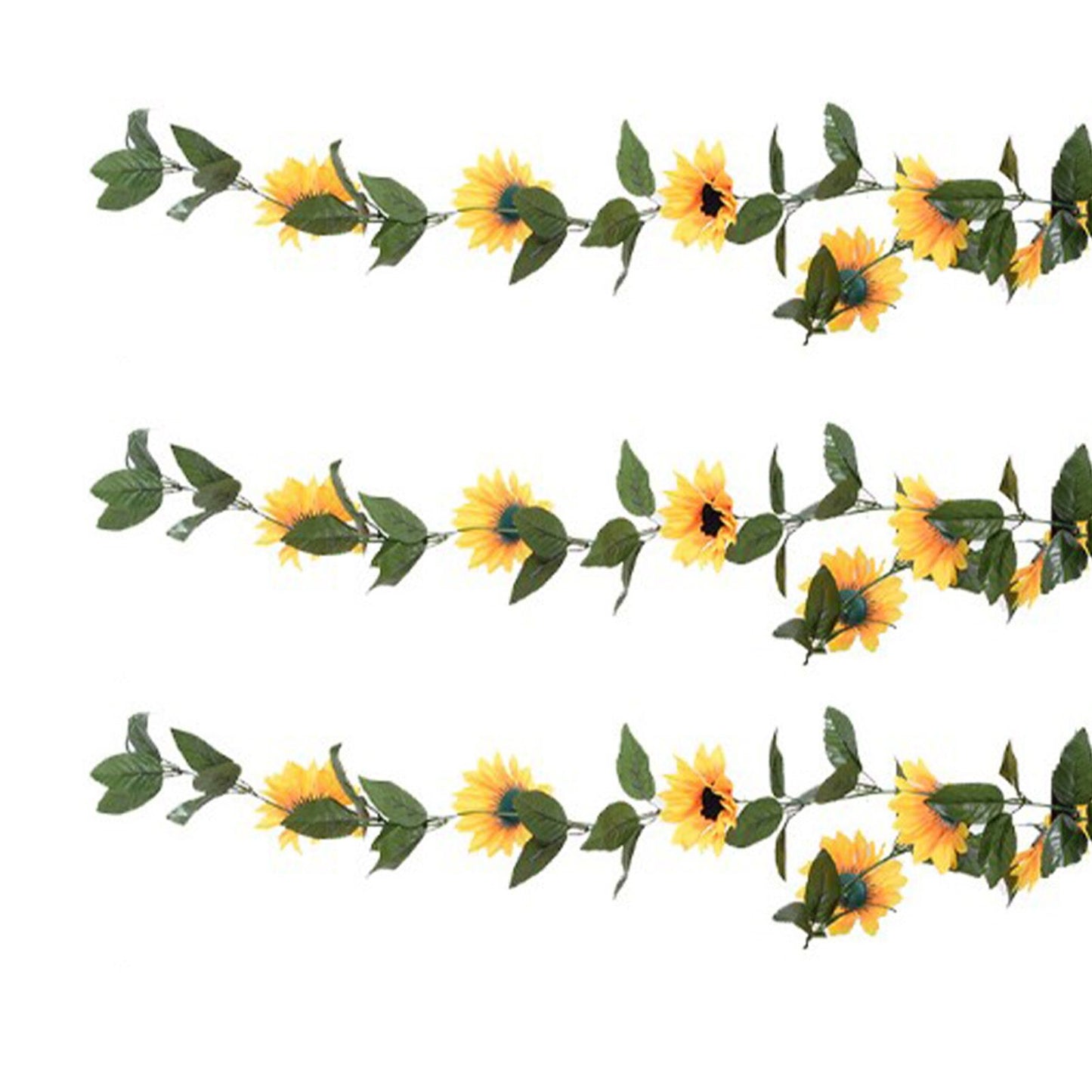 Artificial Sunflower Vines 200cm Length Lifelike Details Bright Colors Sunflower Garland for Parties Gardens Fences