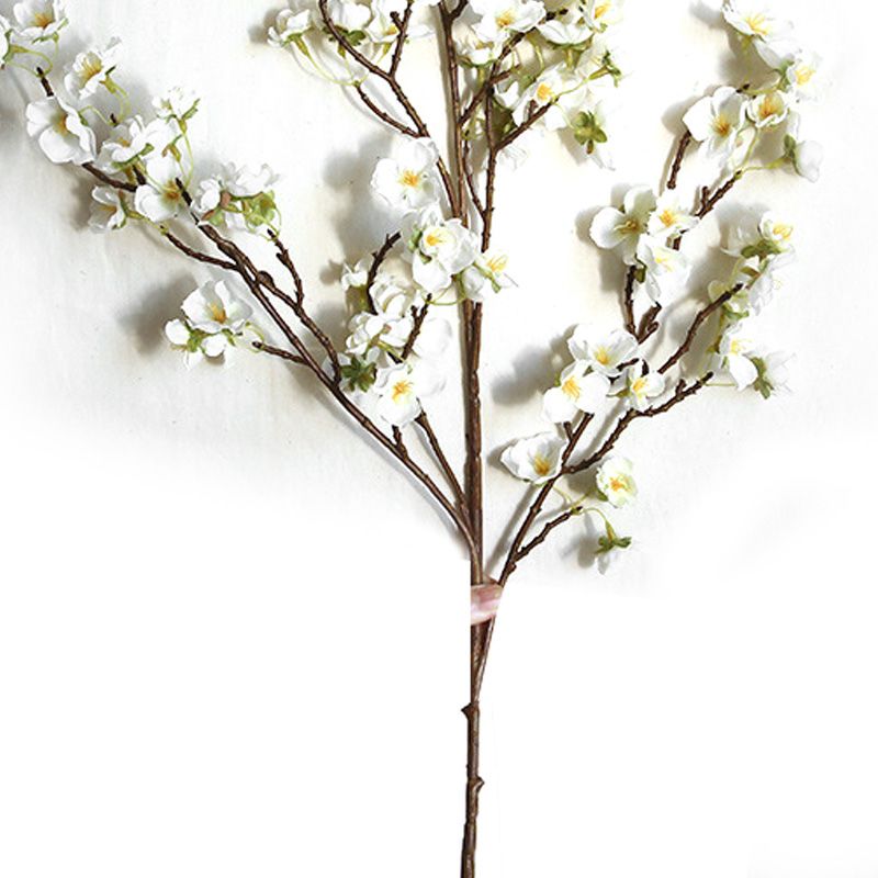 Artificial Cherry Blossom 4 Branches Decorative Lifelike Cherry Blossom Branches Decor 97cm White