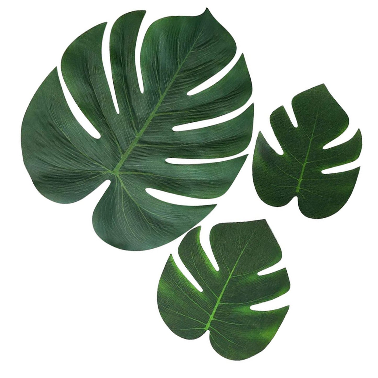 70pcs Simulated Palm Leaves Decorative Practical 10 Kinds Fake Faux Jungle Leaf Set for Home