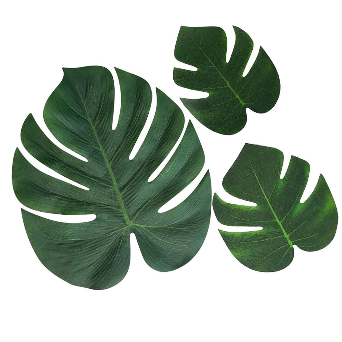 70pcs Simulated Palm Leaves Decorative Practical 10 Kinds Fake Faux Jungle Leaf Set for Home