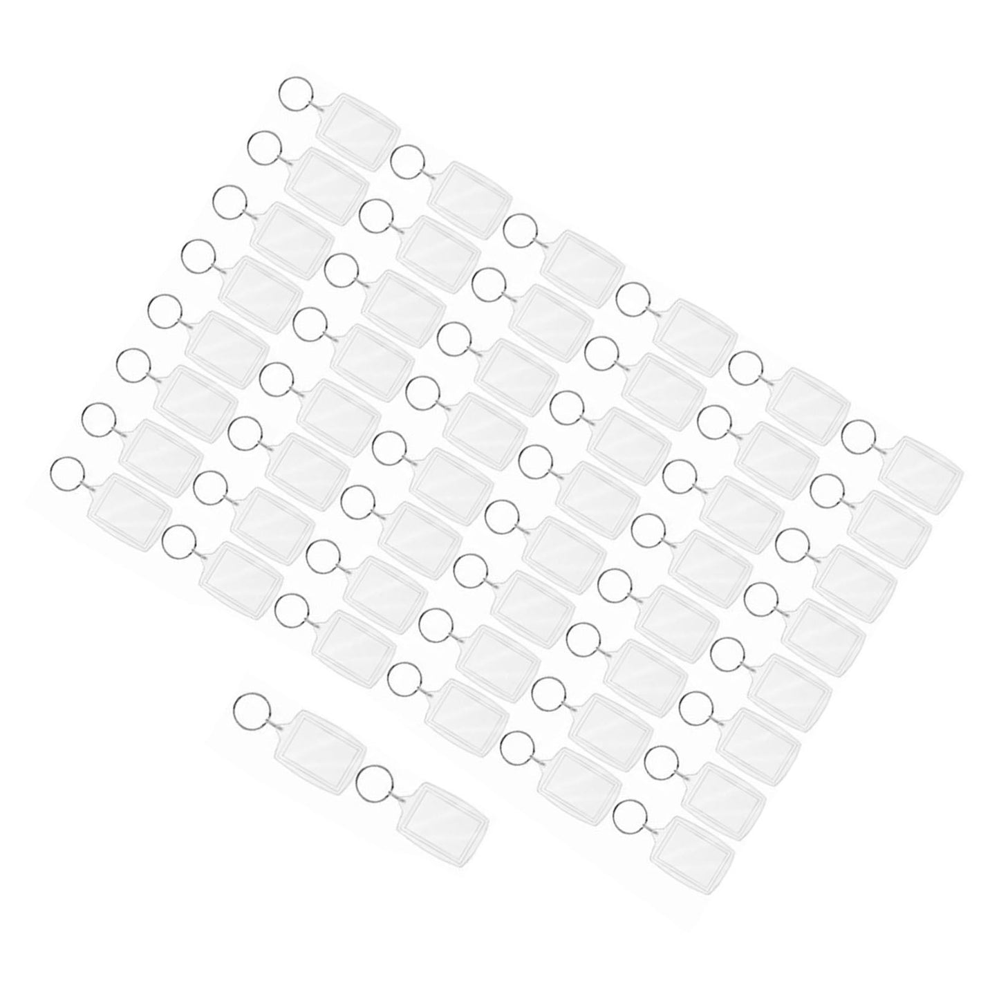 50Pcs Photo Insert Keychain Acrylic Blank Transparent Photo Picture Frame Keyring