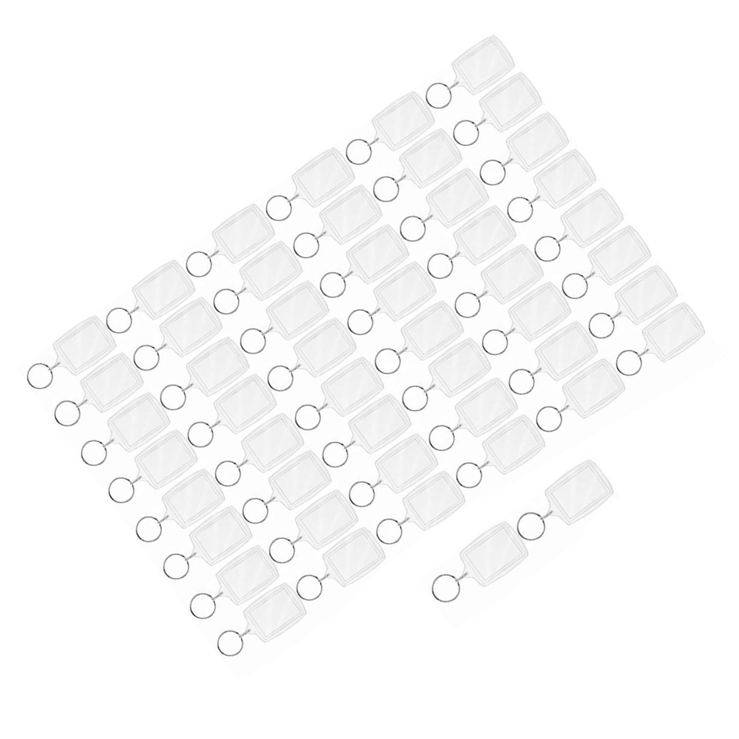 50Pcs Photo Insert Keychain Acrylic Blank Transparent Photo Picture Frame Keyring
