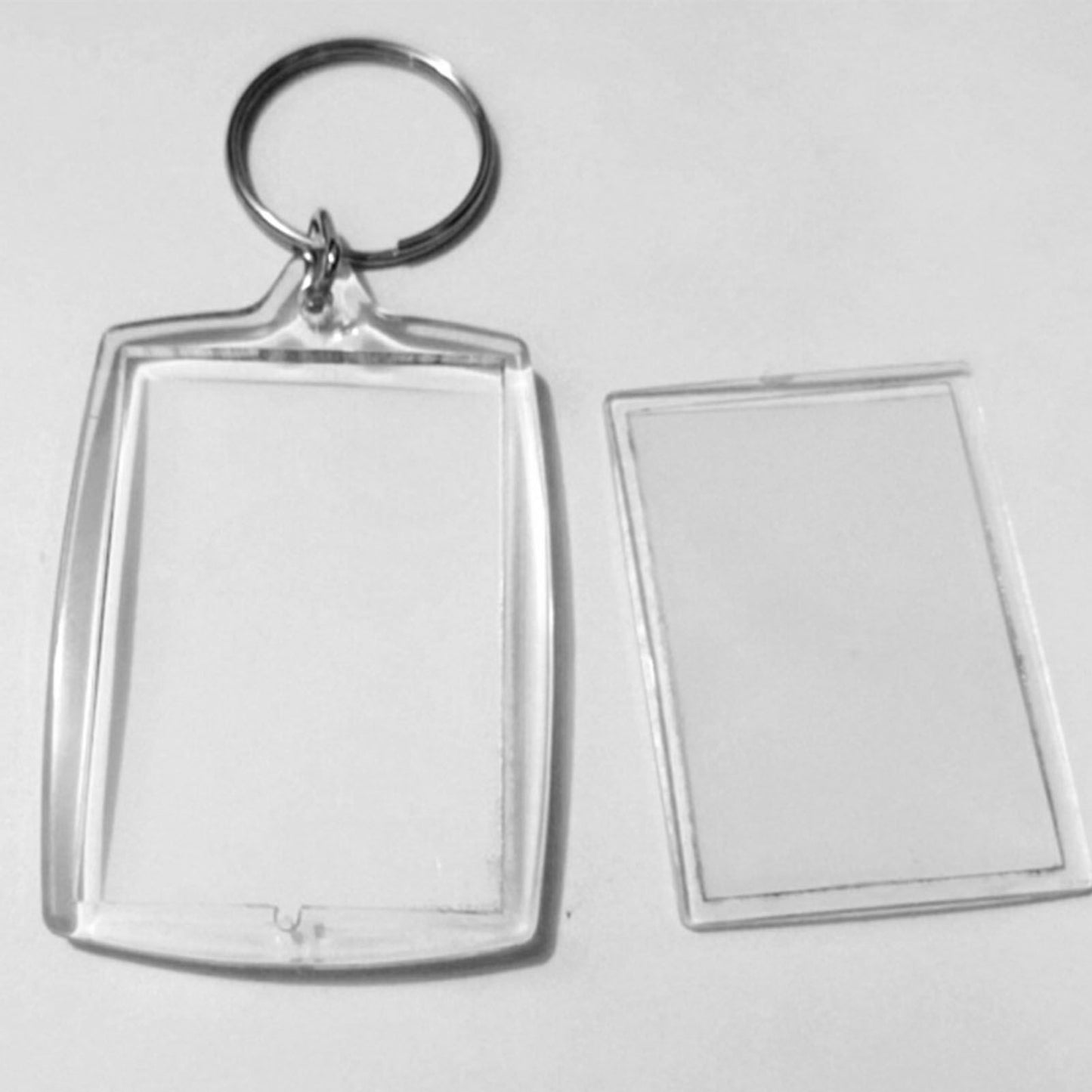 50Pcs Photo Insert Keychain Acrylic Blank Transparent Photo Picture Frame Keyring